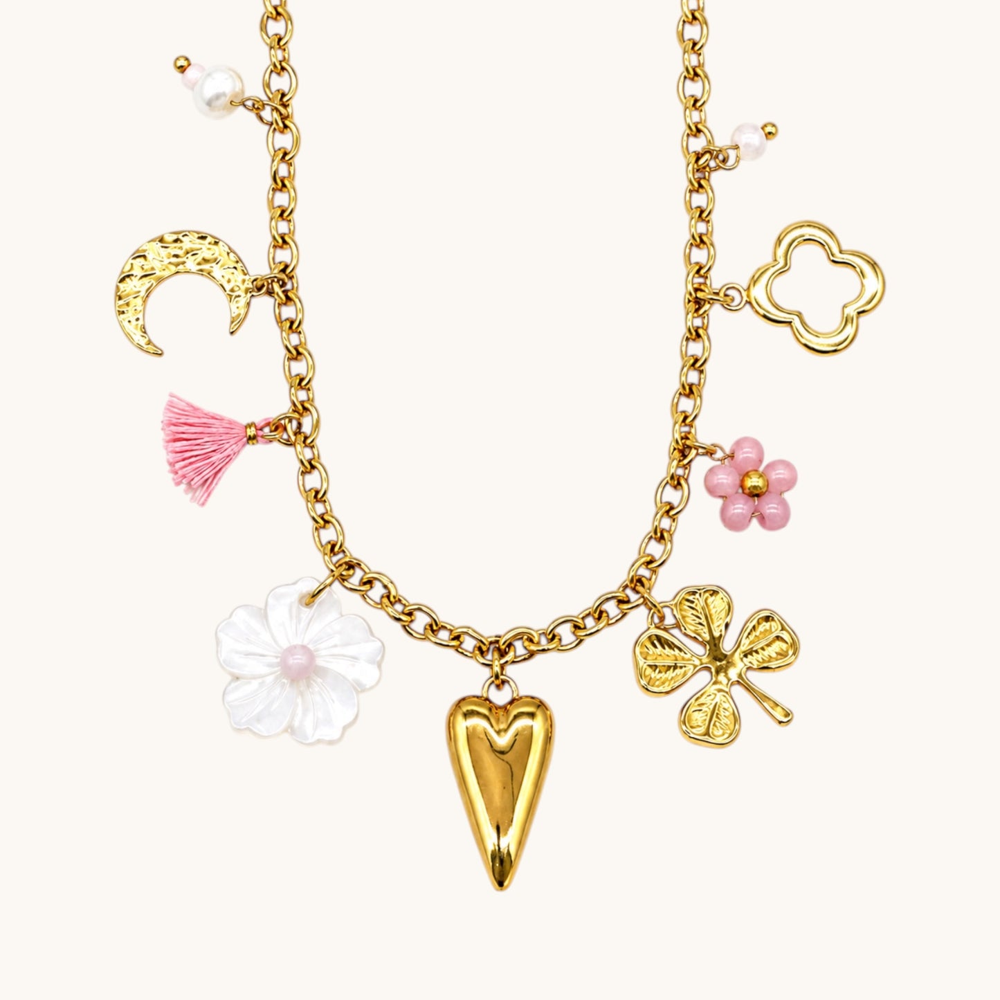 COLLIER LUNA QUARTZ ROSE