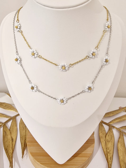 COLLIER MARGUERITE ACIER