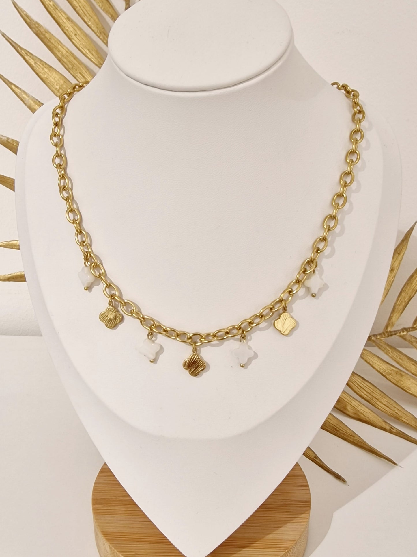 COLLIER SIRENA ACIER OR
