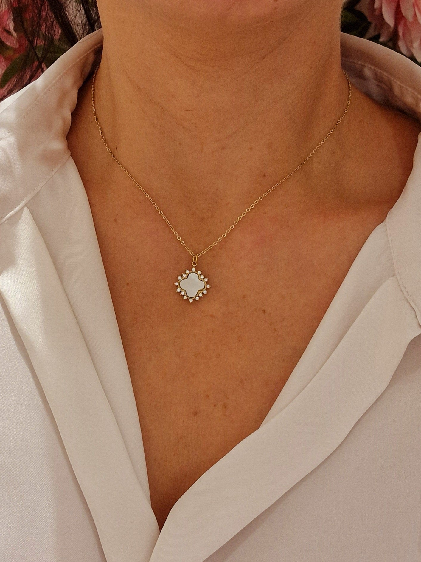 COLLIER XENA ACIER OR