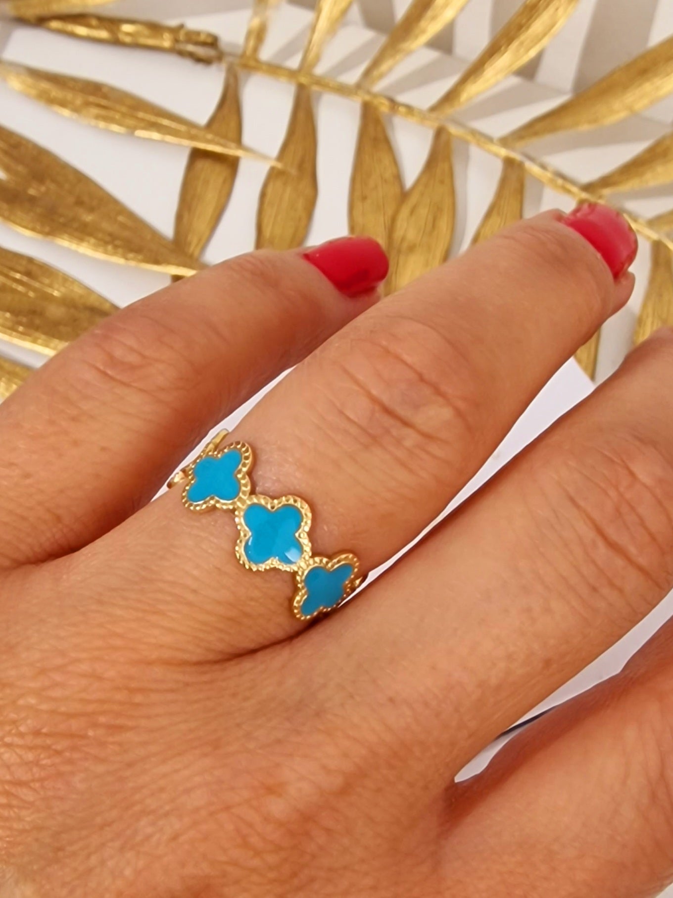 BAGUE MALDIVE ACIER OR