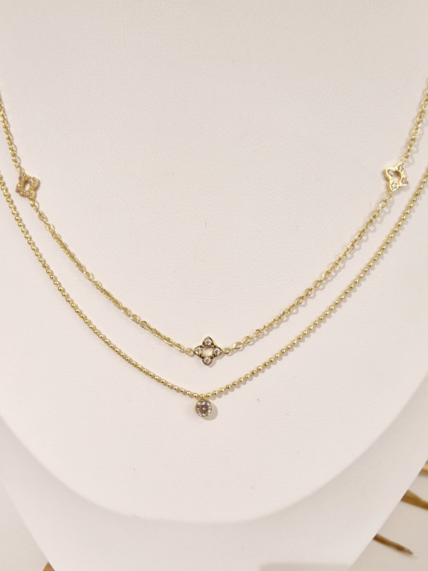 COLLIER 2 EN 1 BRITANY ACIER OR