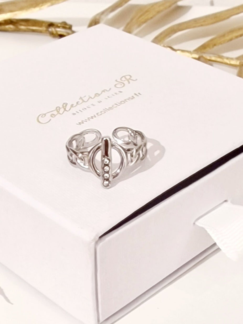BAGUE LILY ACIER ARGENT