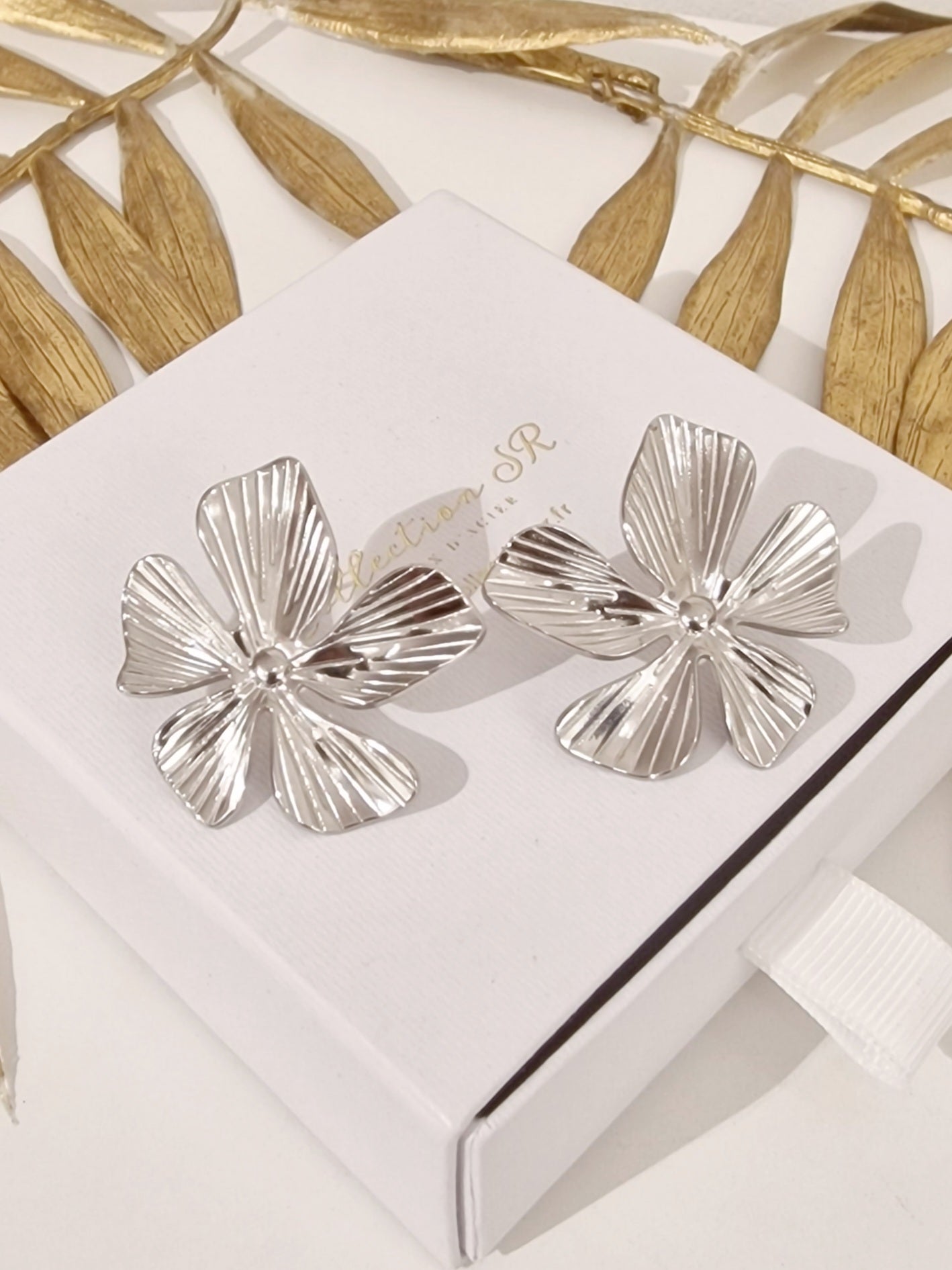 BOUCLES D'OREILLES SANTORIN ACIER ARGENT