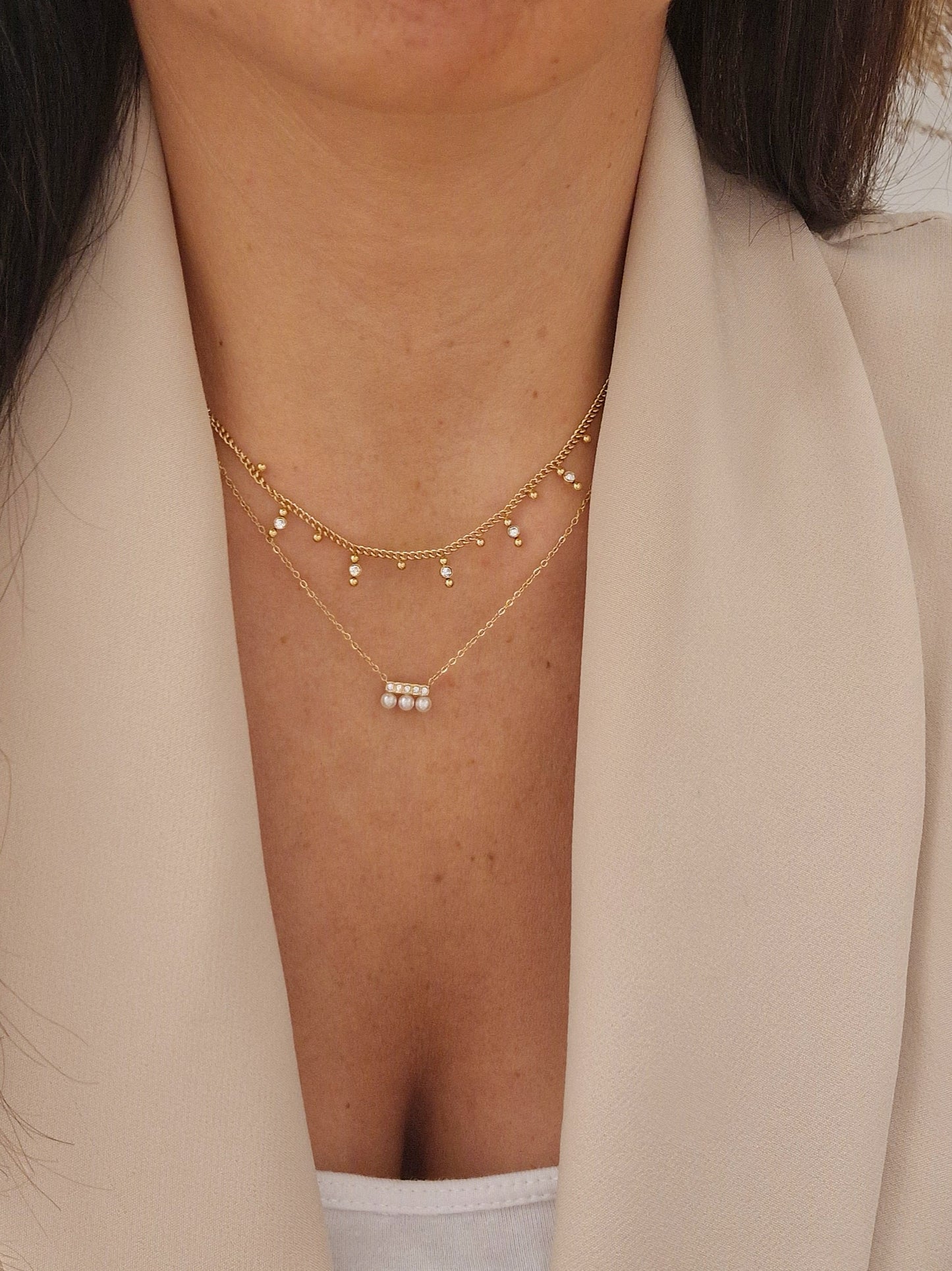 COLLIER BARBARA ACIER OR