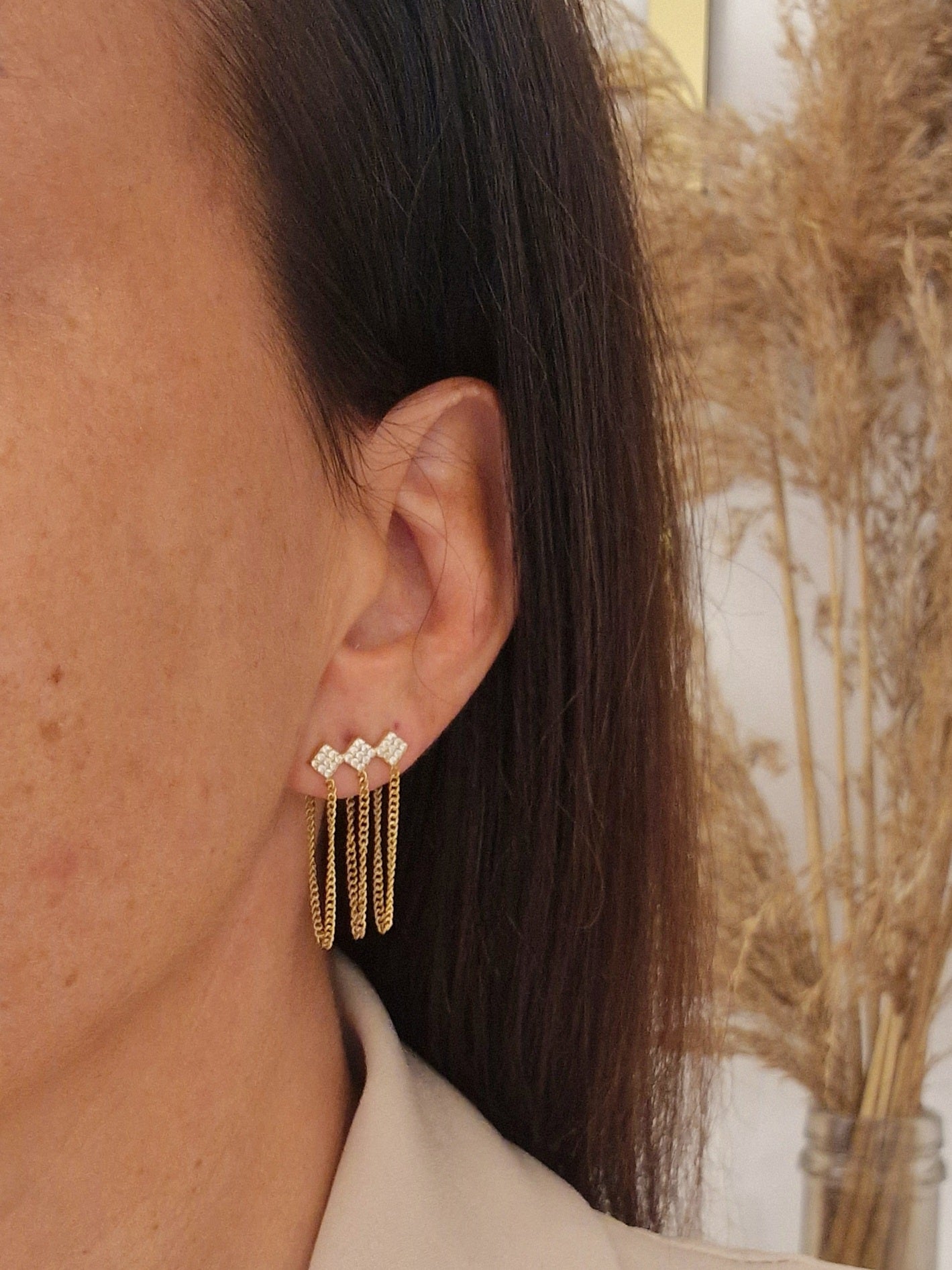 BOUCLES D'OREILLES ANGELINA ACIER OR
