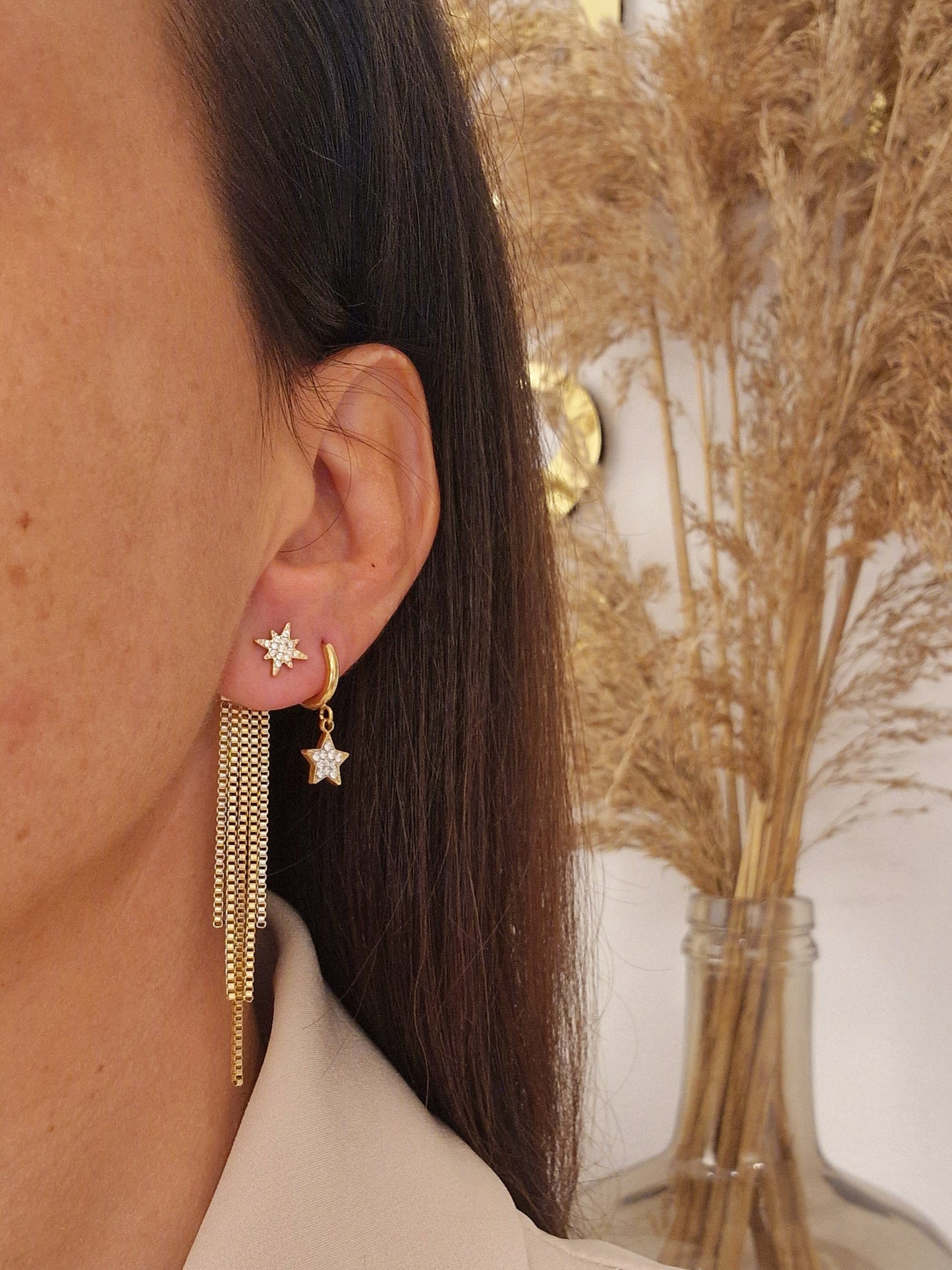 BOUCLES D'OREILLES CASSANDRA ACIER OR