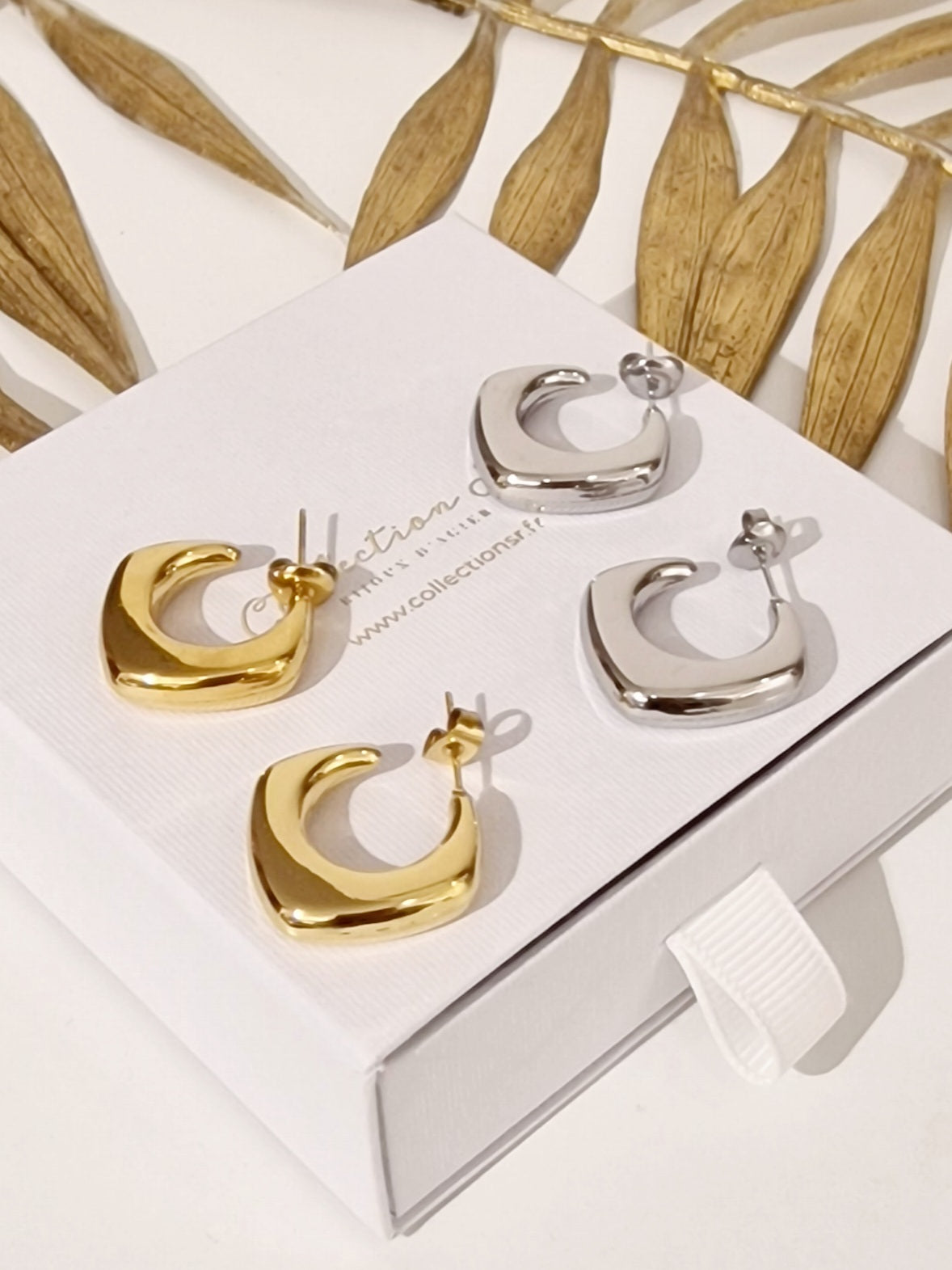 4Pcs Boucles D'oreilles En Acier Inoxydable Boucles D'oreilles En Acier