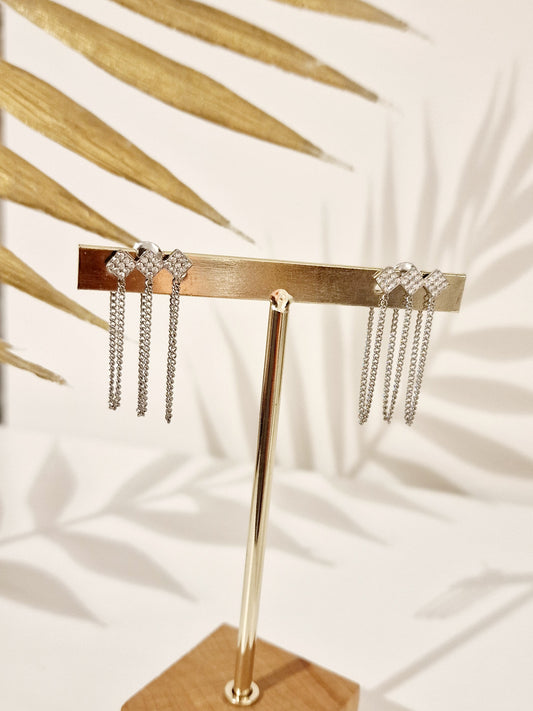 BOUCLES D'OREILLES ANGELINA ACIER ARGENT