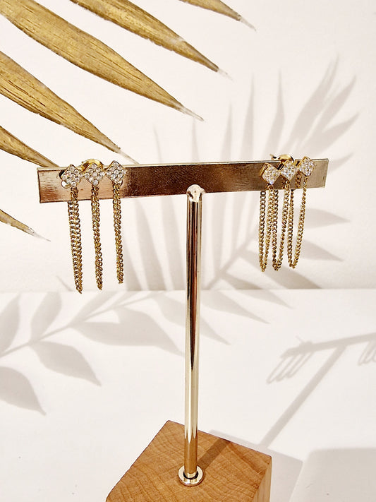 BOUCLES D'OREILLES ANGELINA ACIER OR