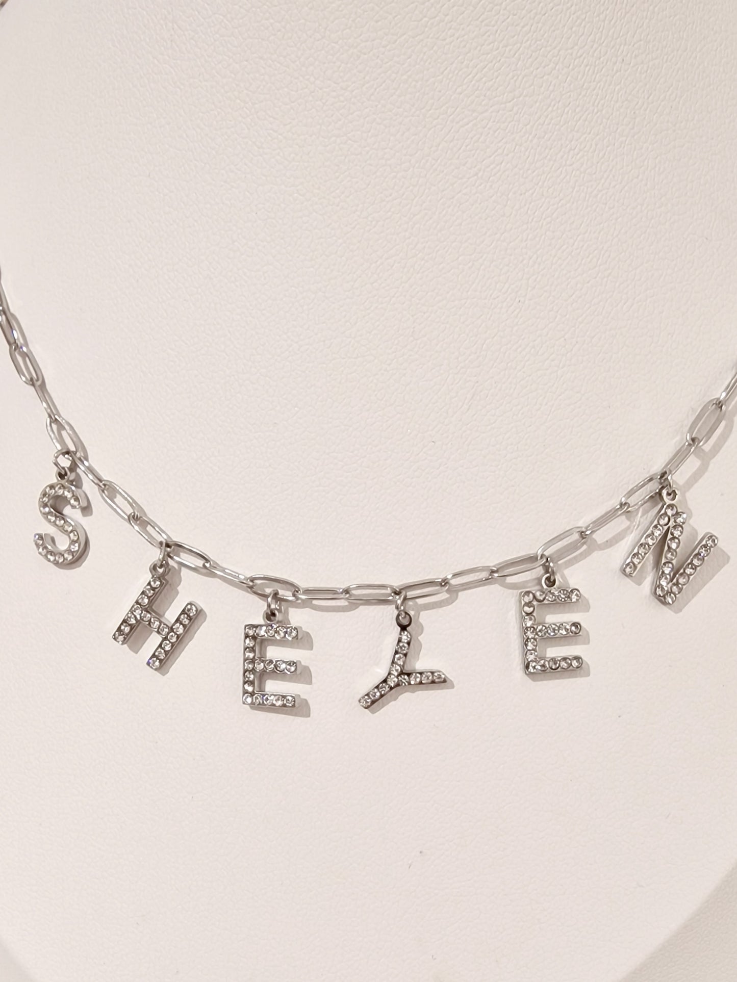 COLLIER NAME STRASS ARGENTÉ
