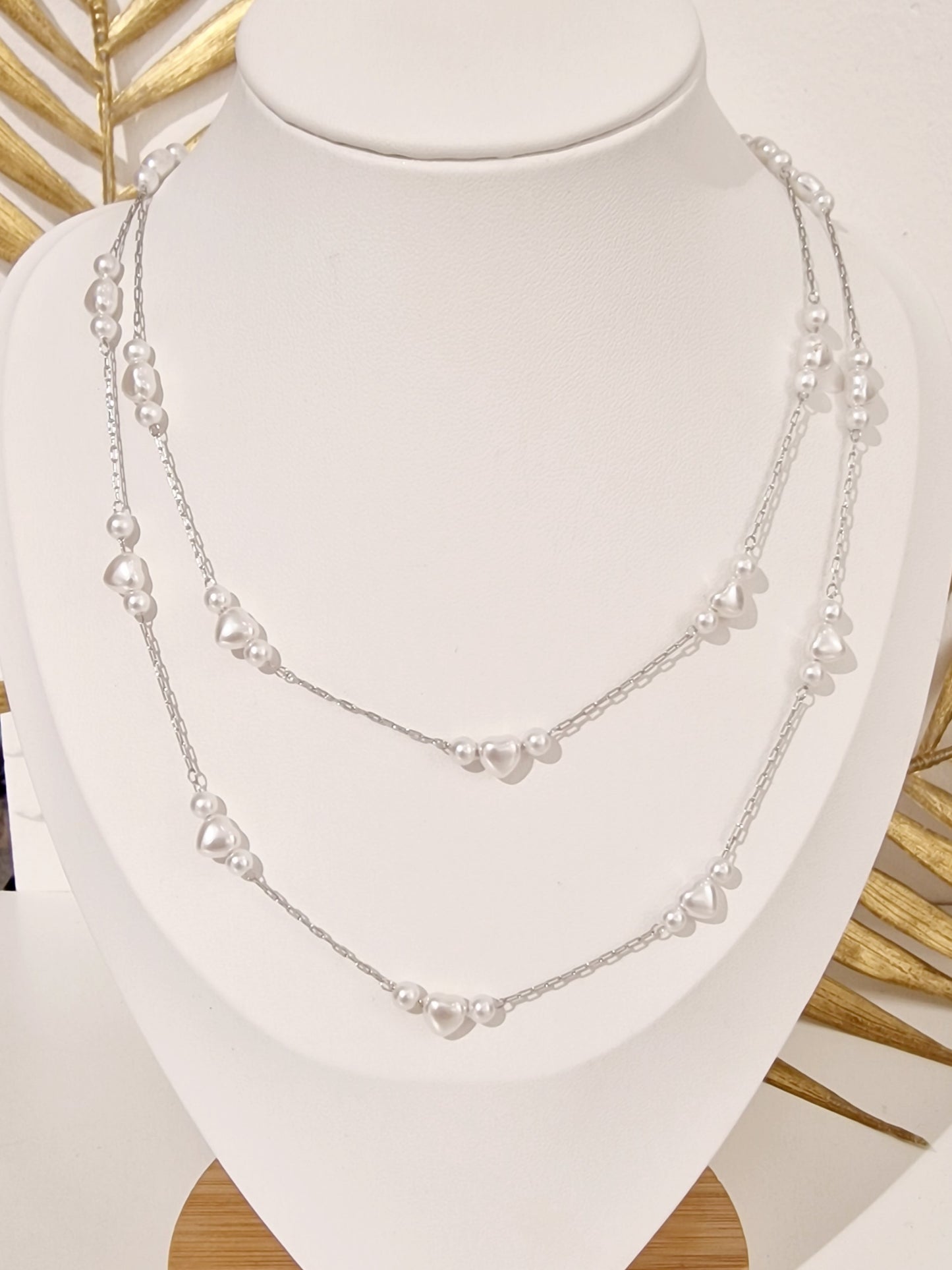 COLLIER SAUTOIR MADISONE ACIER ARGENT ET PERLES D'EAU DOUCE