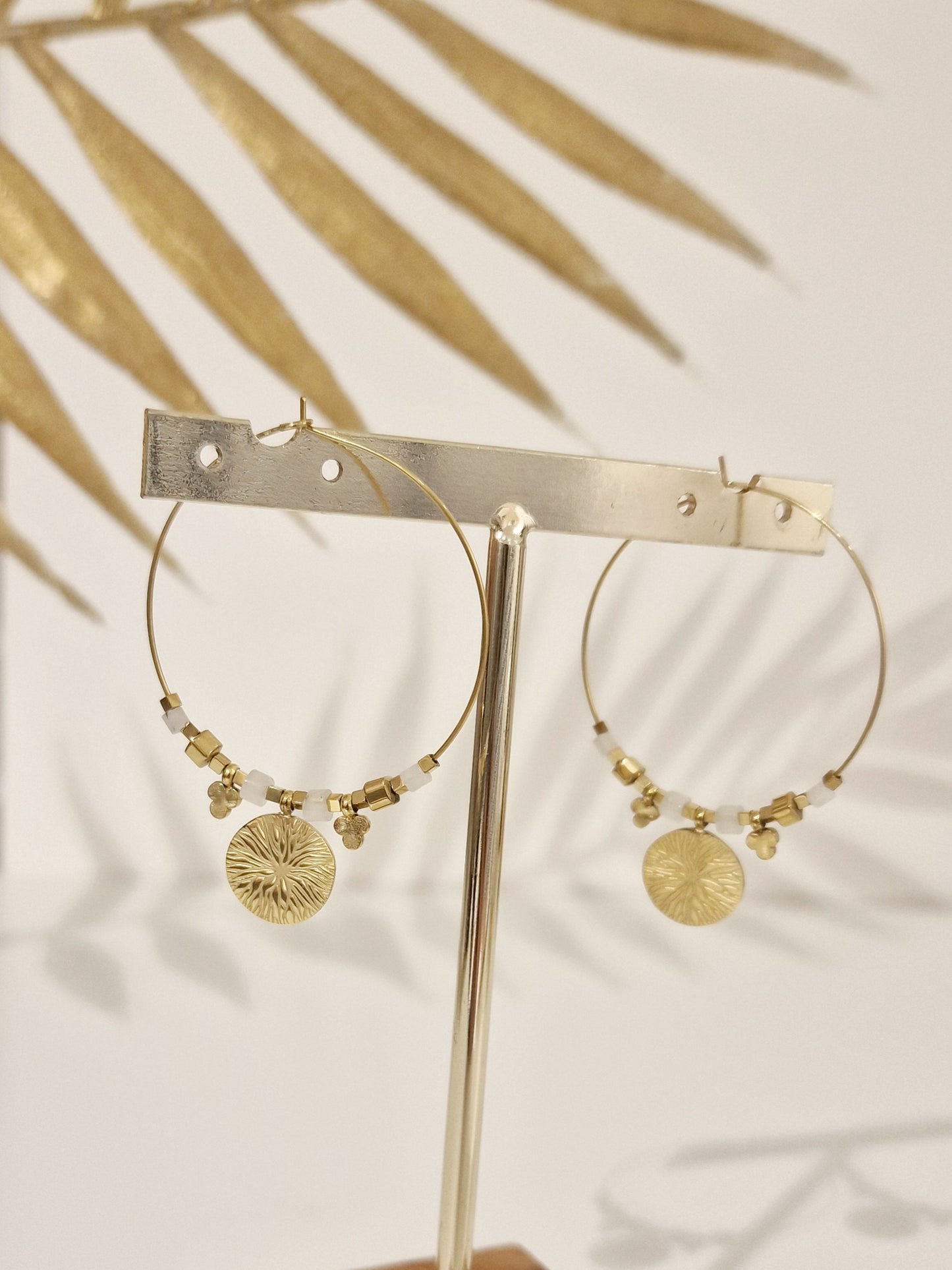 BOUCLES D'OREILLES MARJOLAINE ACIER OR