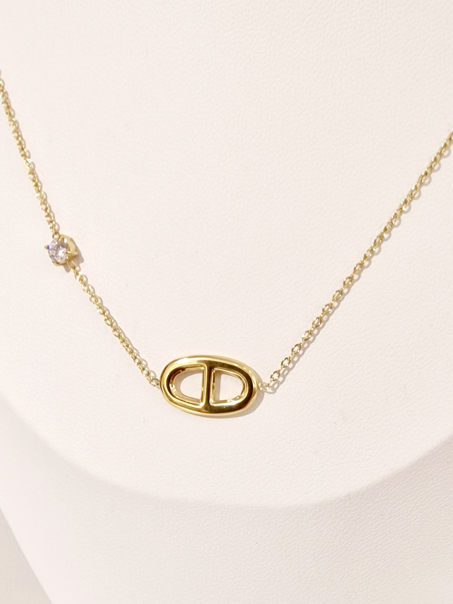 COLLIER ADELIE ACIER OR
