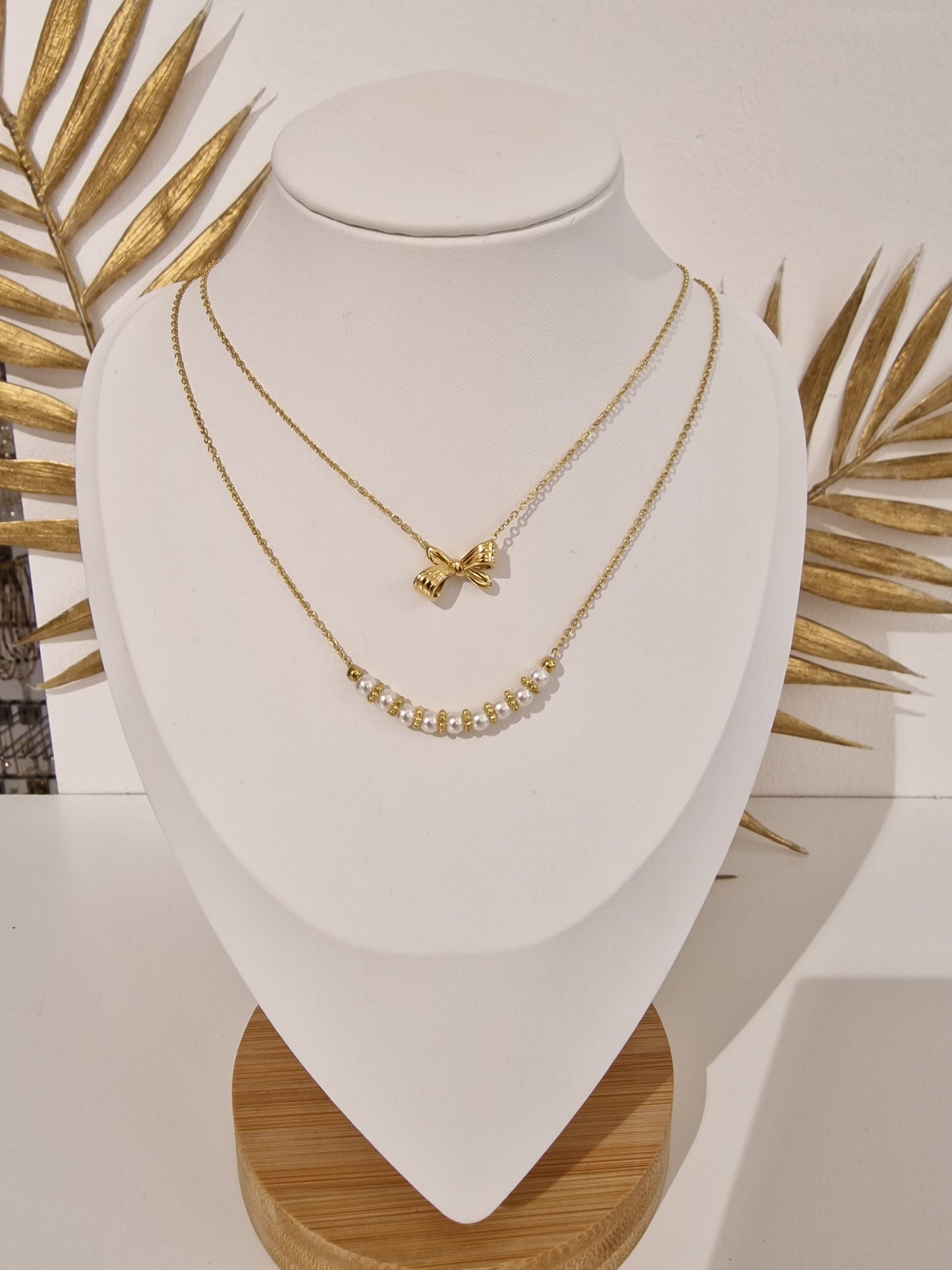 COLLIER ELVIRE ACIER OR