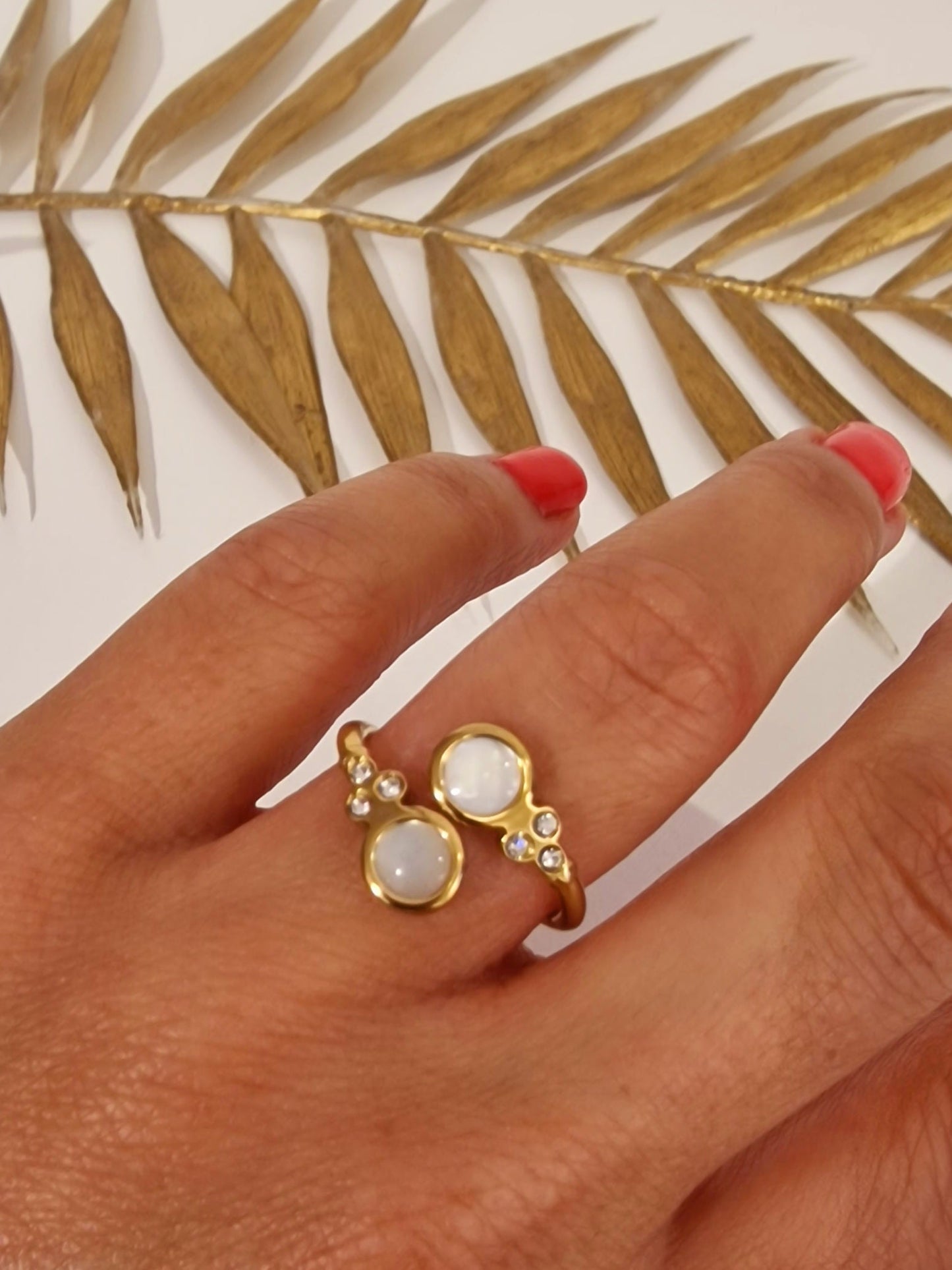 BAGUE JALIA ACIER OR