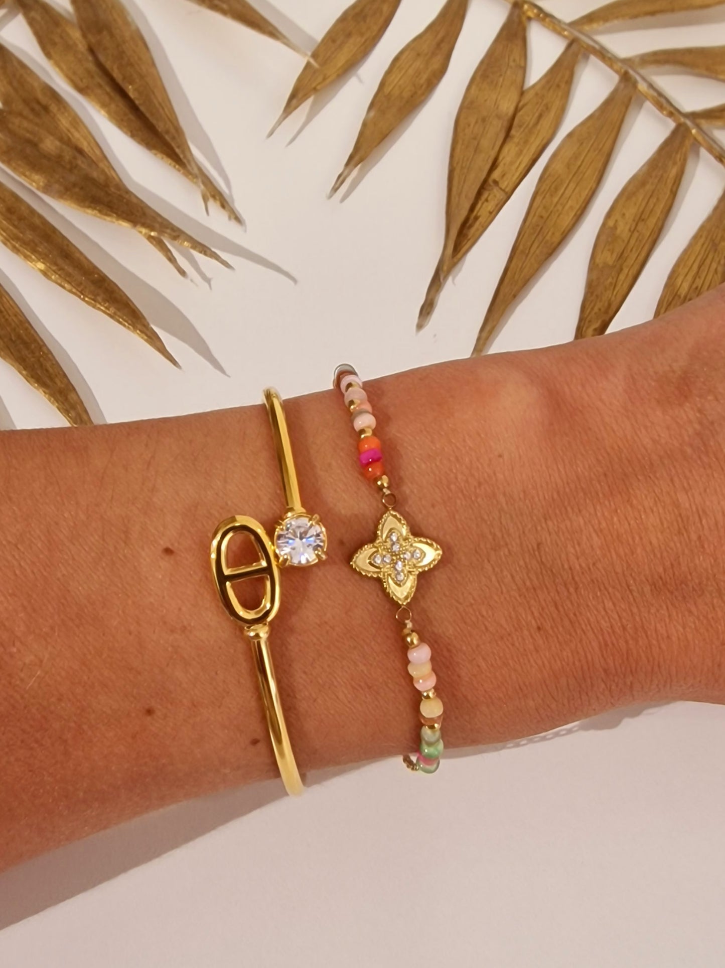 BRACELET GLEM ACIER OR