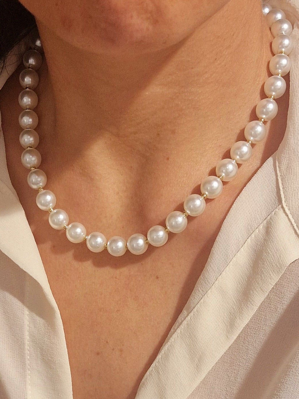 COLLIER AGNES ACIER OR
