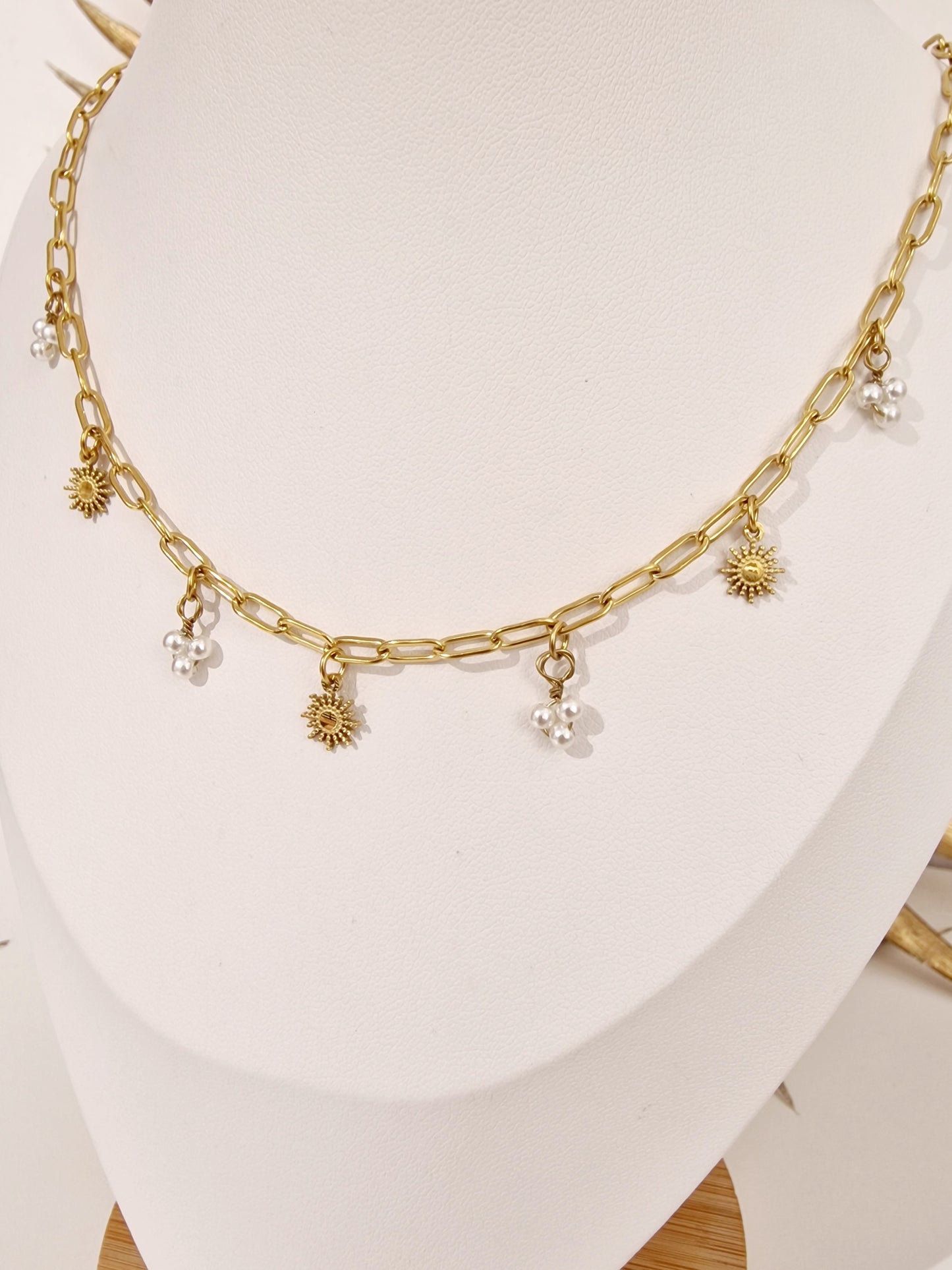 COLLIER LAORA ACIER OR