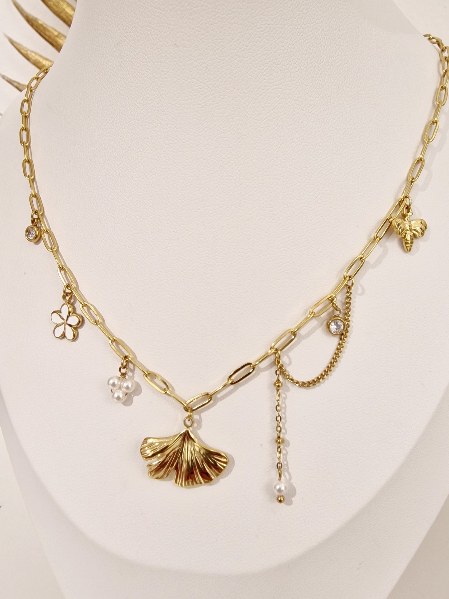 COLLIER LAYA ACIER OR