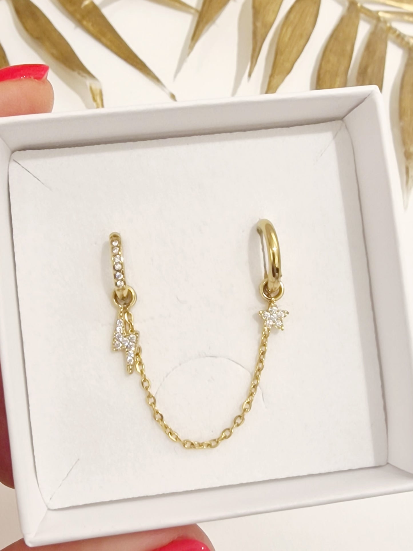 BOUCLES D'OREILLES (mono boucles) ROXY ACIER OR