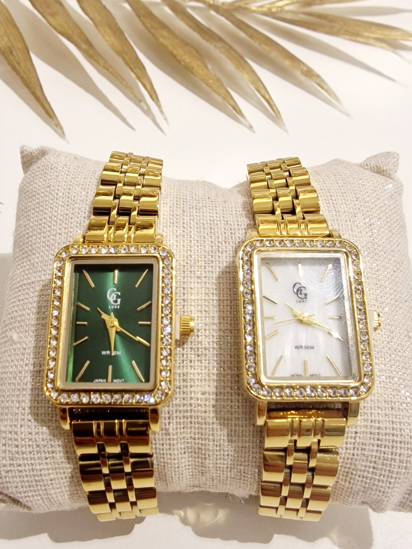 MONTRE JADE ACIER OR
