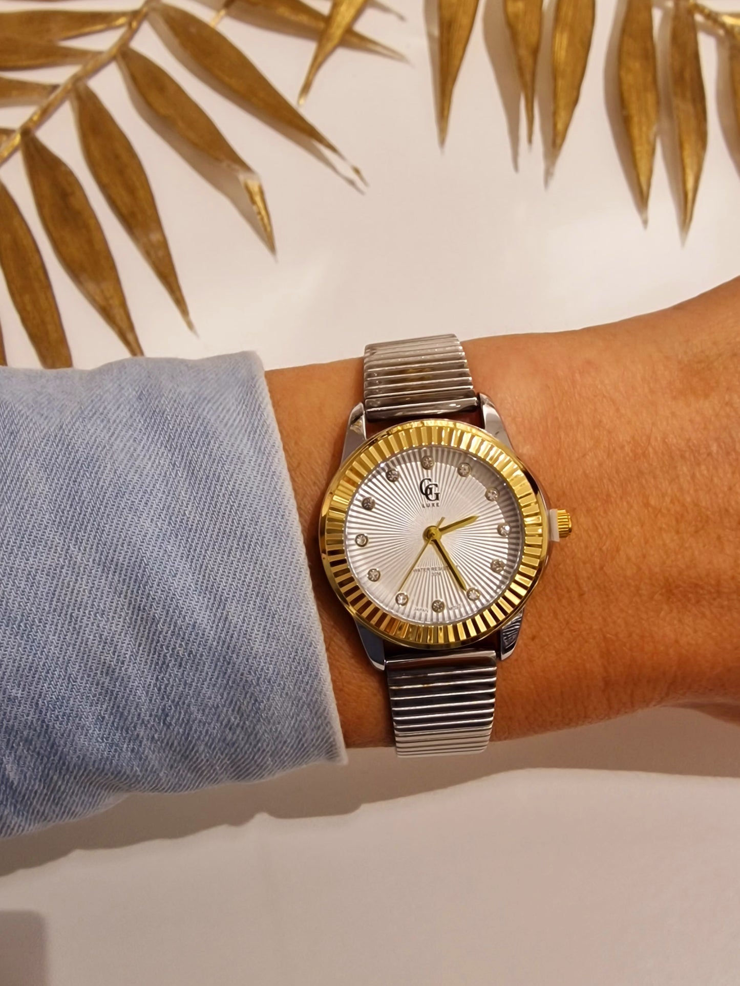 MONTRE ERINE ACIER ARGENT ET DORÉ