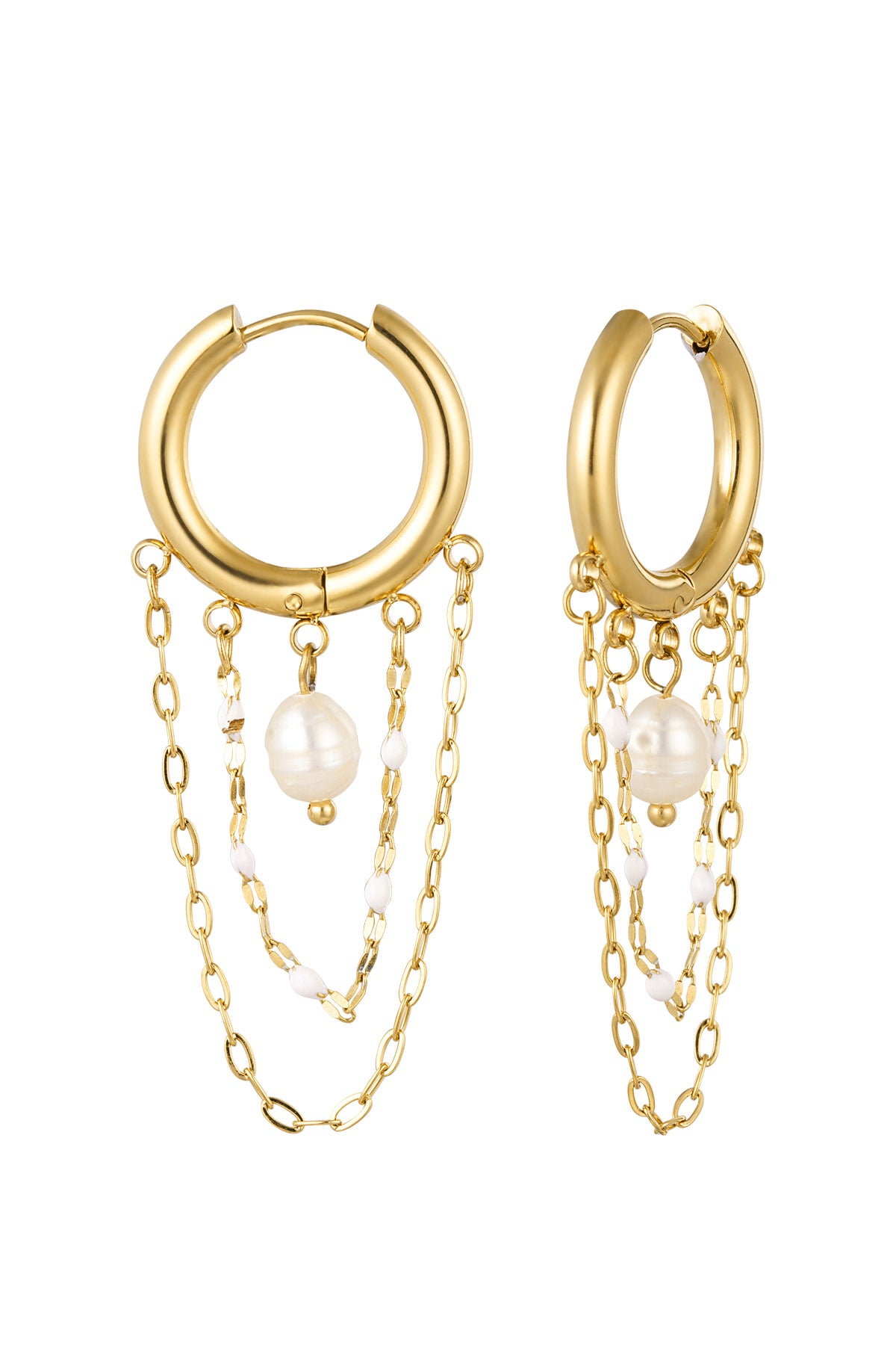 BOUCLES D'OREILLES JASMINA ACIER OR