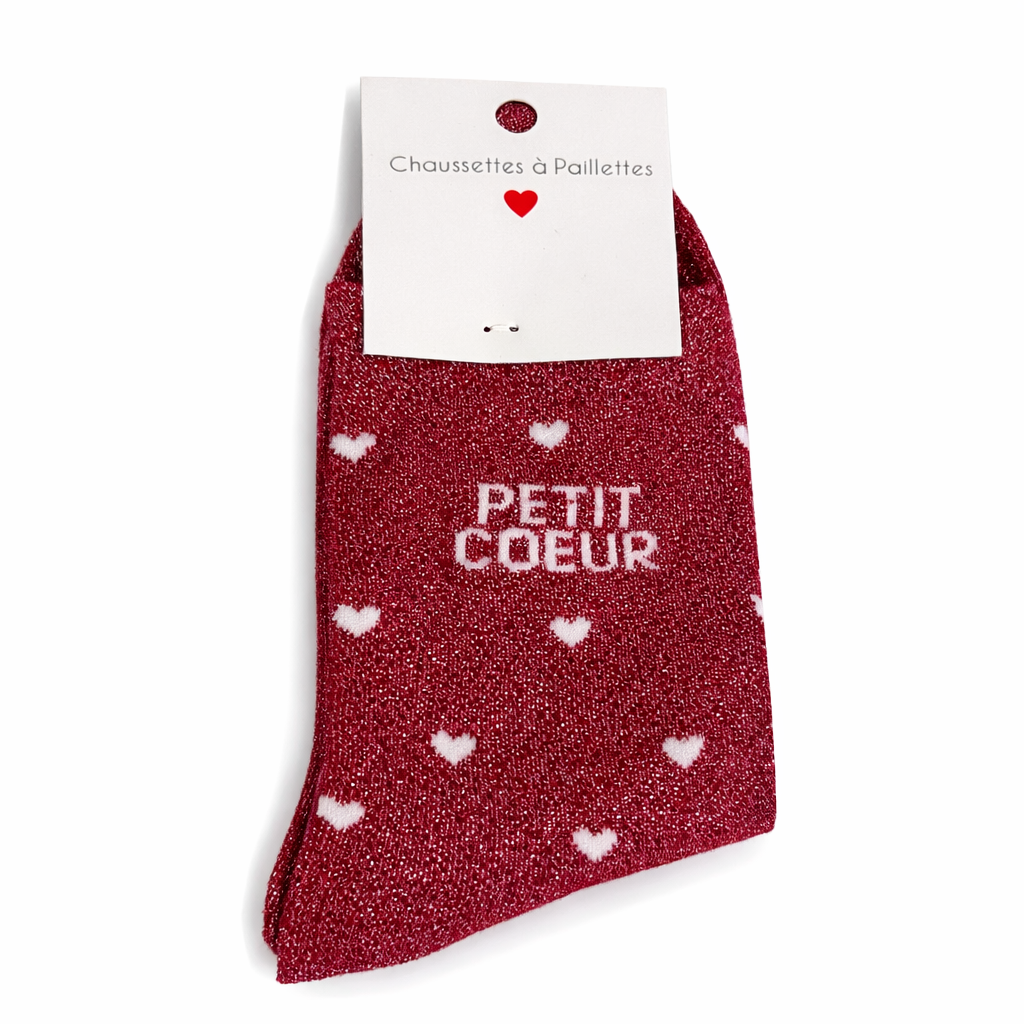 CHAUSSETTES À PAILLETTES -PETIT CŒUR