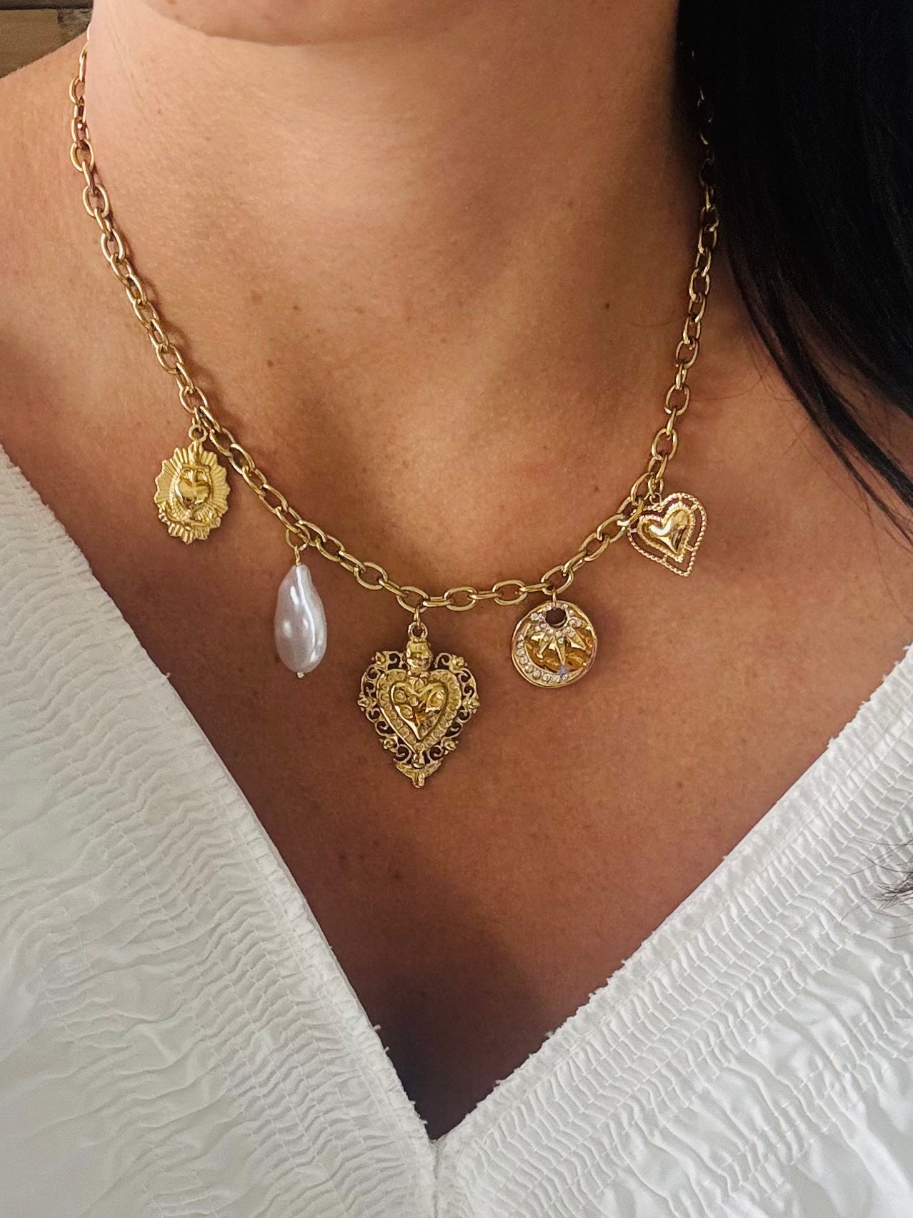 COLLIER LOUANE ACIER OR