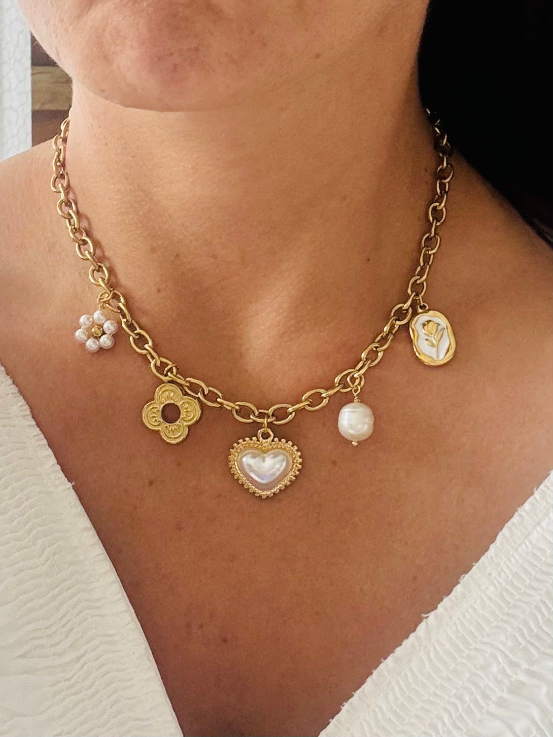 COLLIER AUGUSTINE ACIER OR