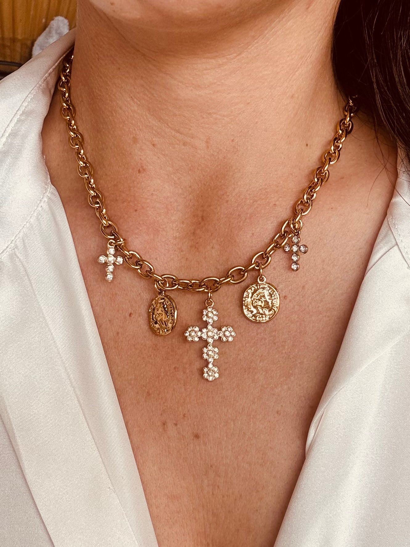 COLLIER FLO ACIER OR