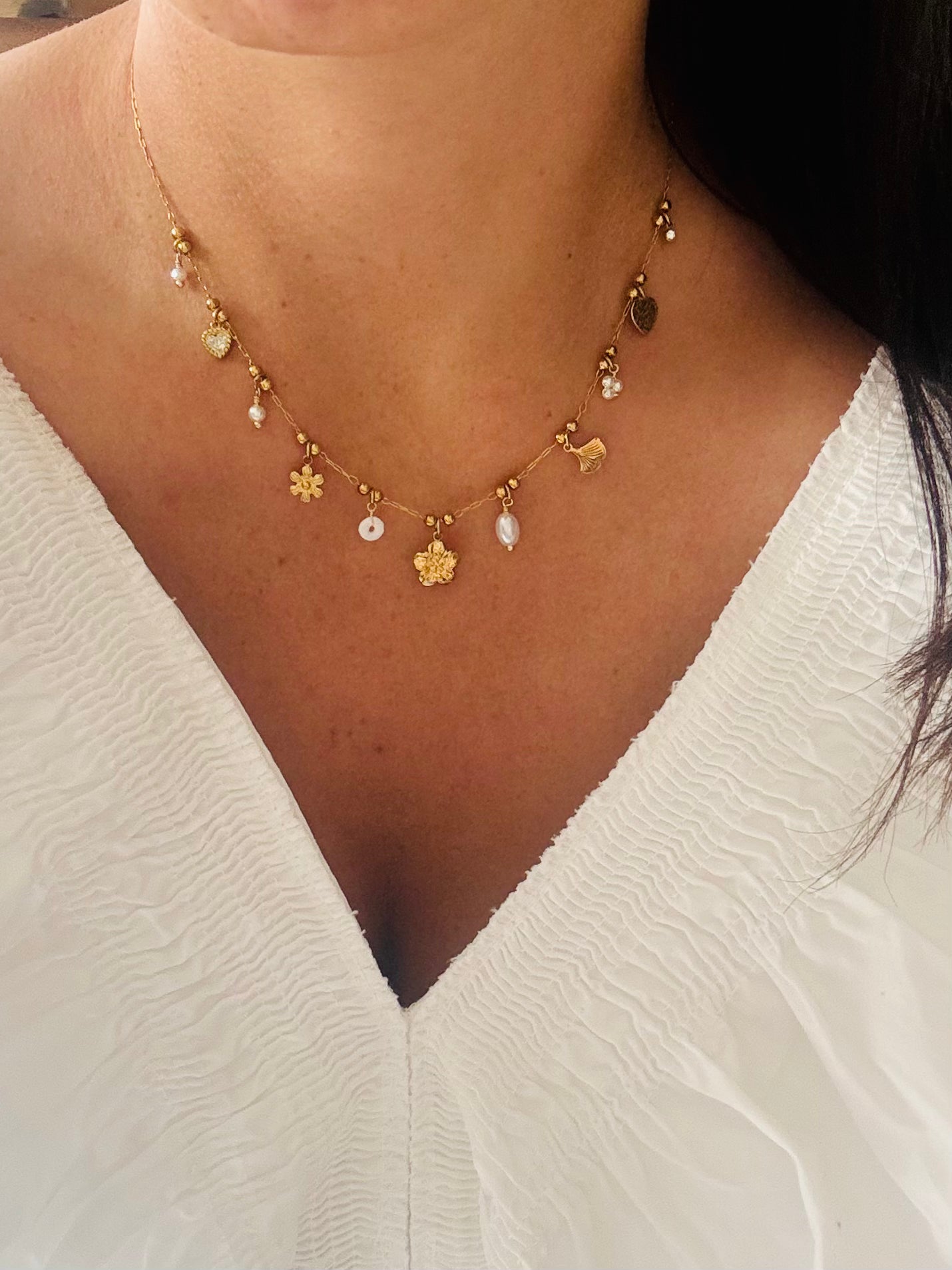 COLLIER KAMILIA ACIER OR