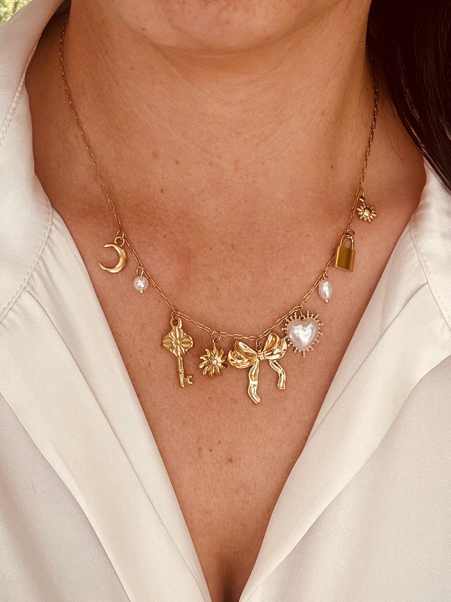 COLLIER JEANNE ACIER OR