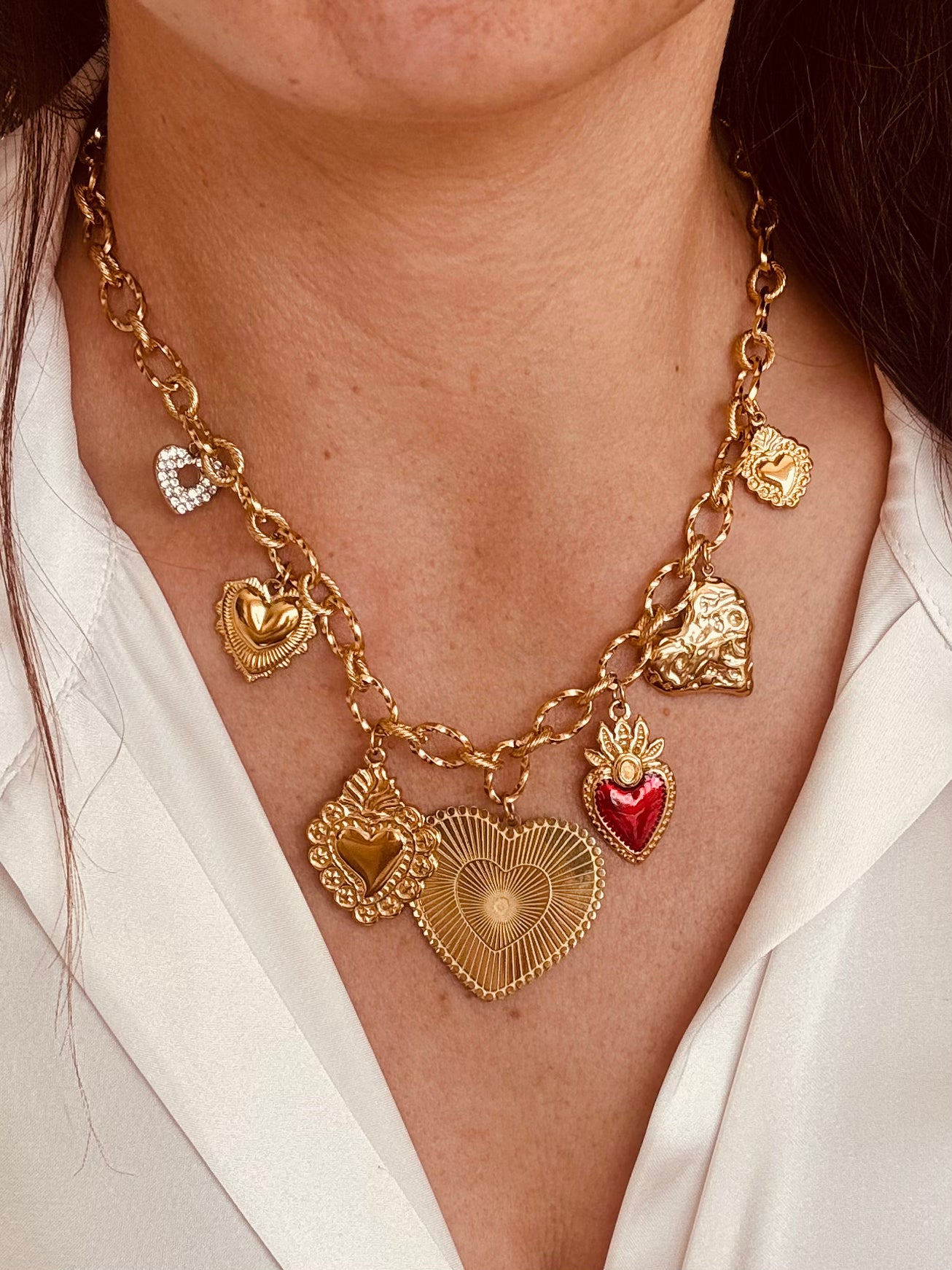 COLLIER ELODIE ACIER OR