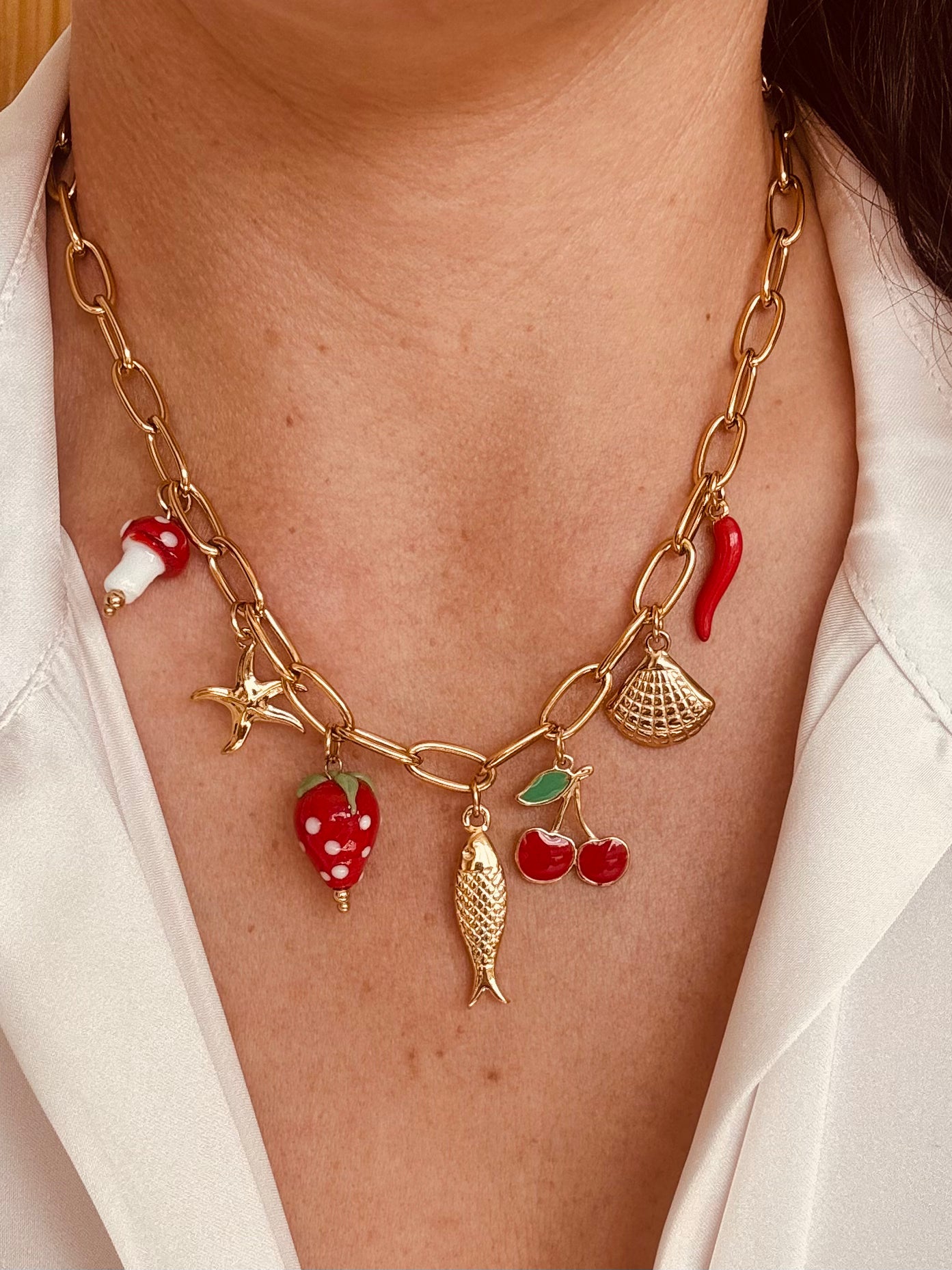 COLLIER SYANA ACIER OR