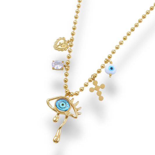 COLLIER NAIA ACIER OR