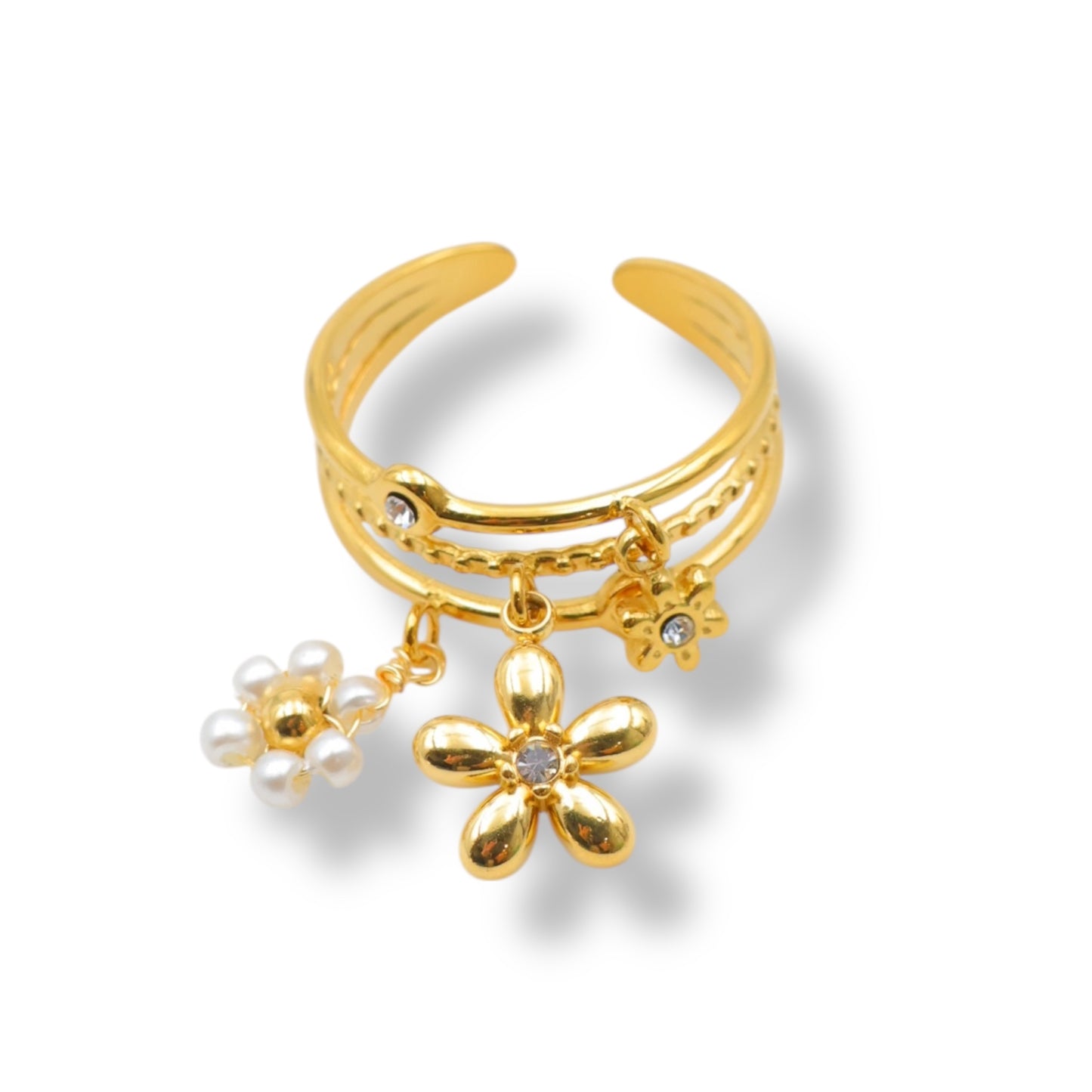 BAGUE TESS ACIER OR
