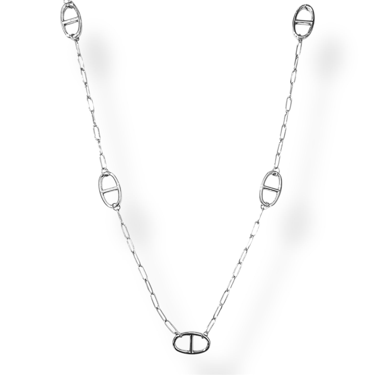 COLLIER SAUTOIR GLAMOUR ACIER