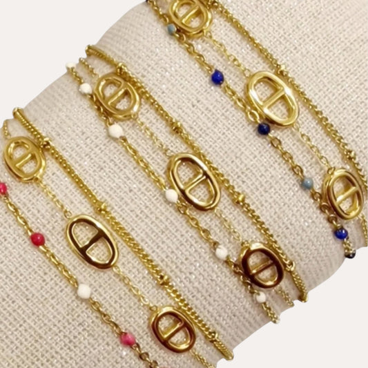 BRACELET 3 EN 1 CASSANDRA ACIER OR