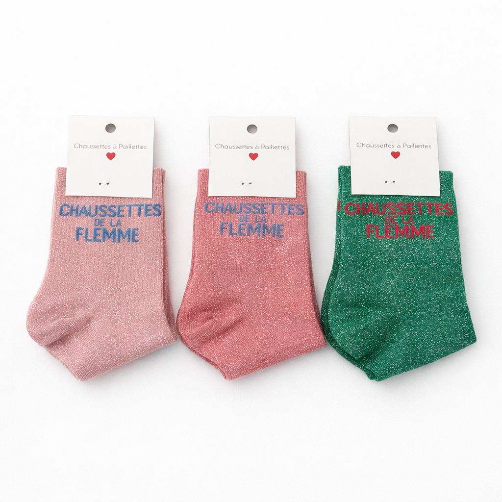 CHAUSSETTES À PAILLETTES -CHAUSSETTES DE LA FLEMME