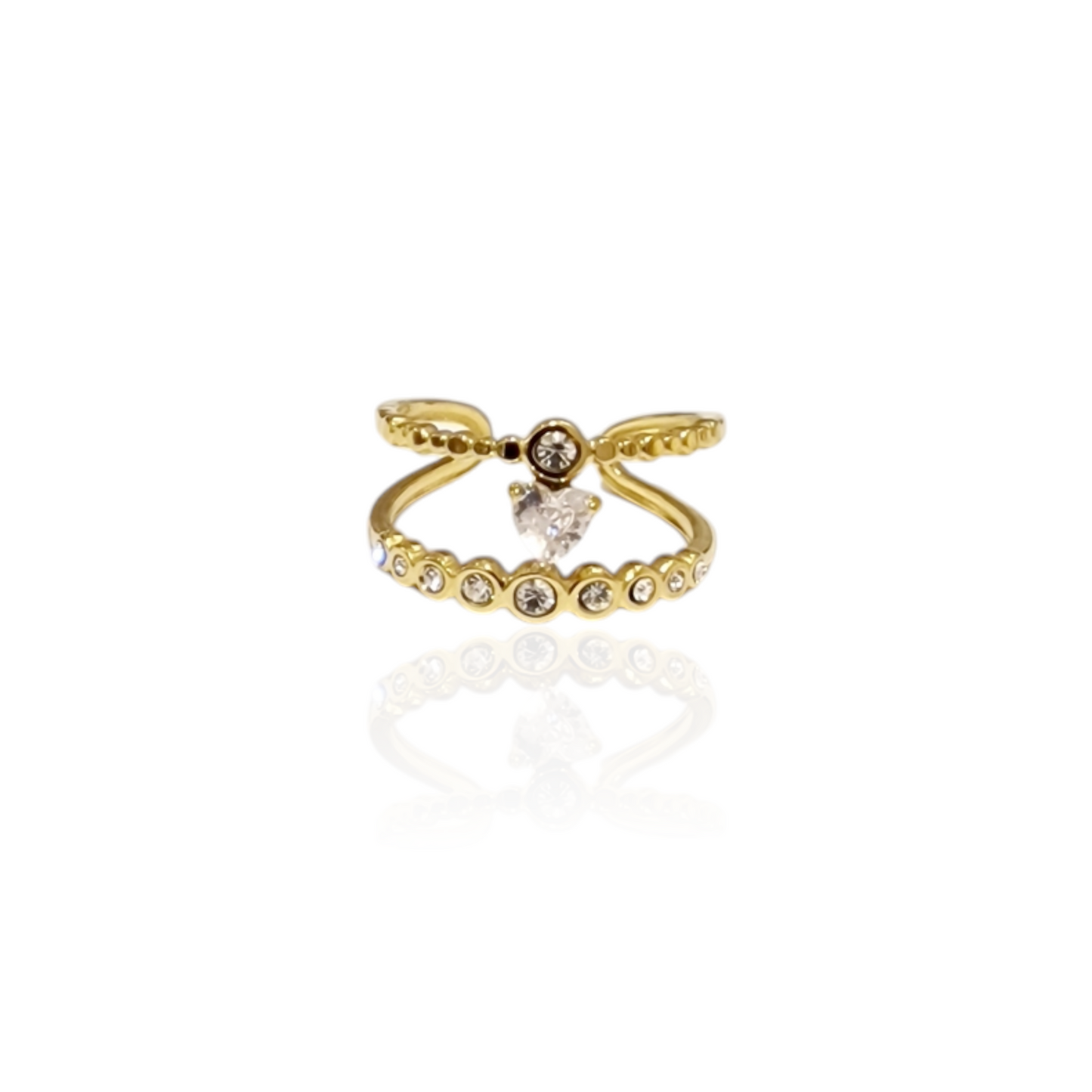 BAGUE ISABEL ACIER OR
