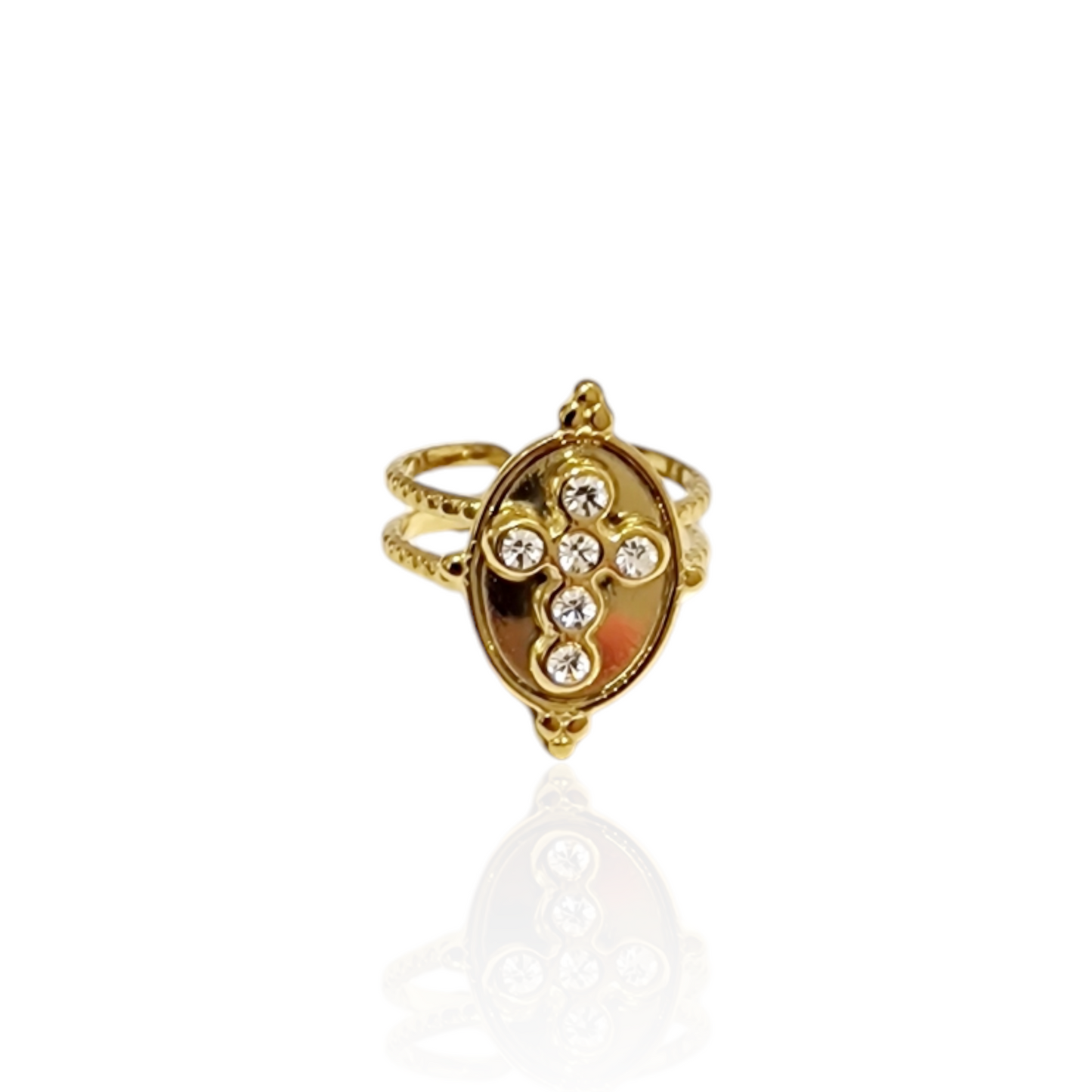 BAGUE MALAGA ACIER OR
