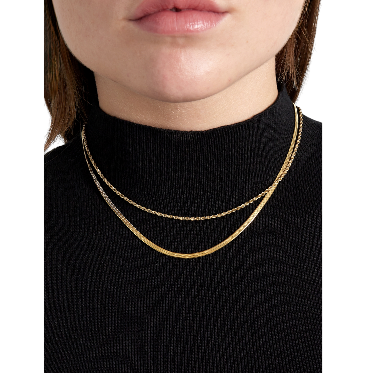 COLLIER 2 EN 1 MYRTHÉA ACIER OR