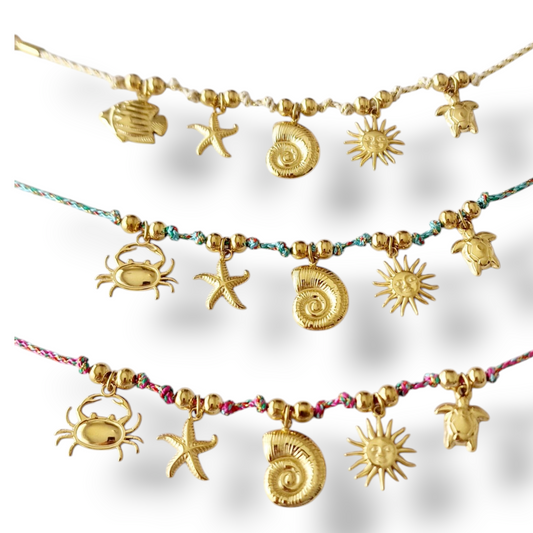 BRACELET TAHITI ACIER OR