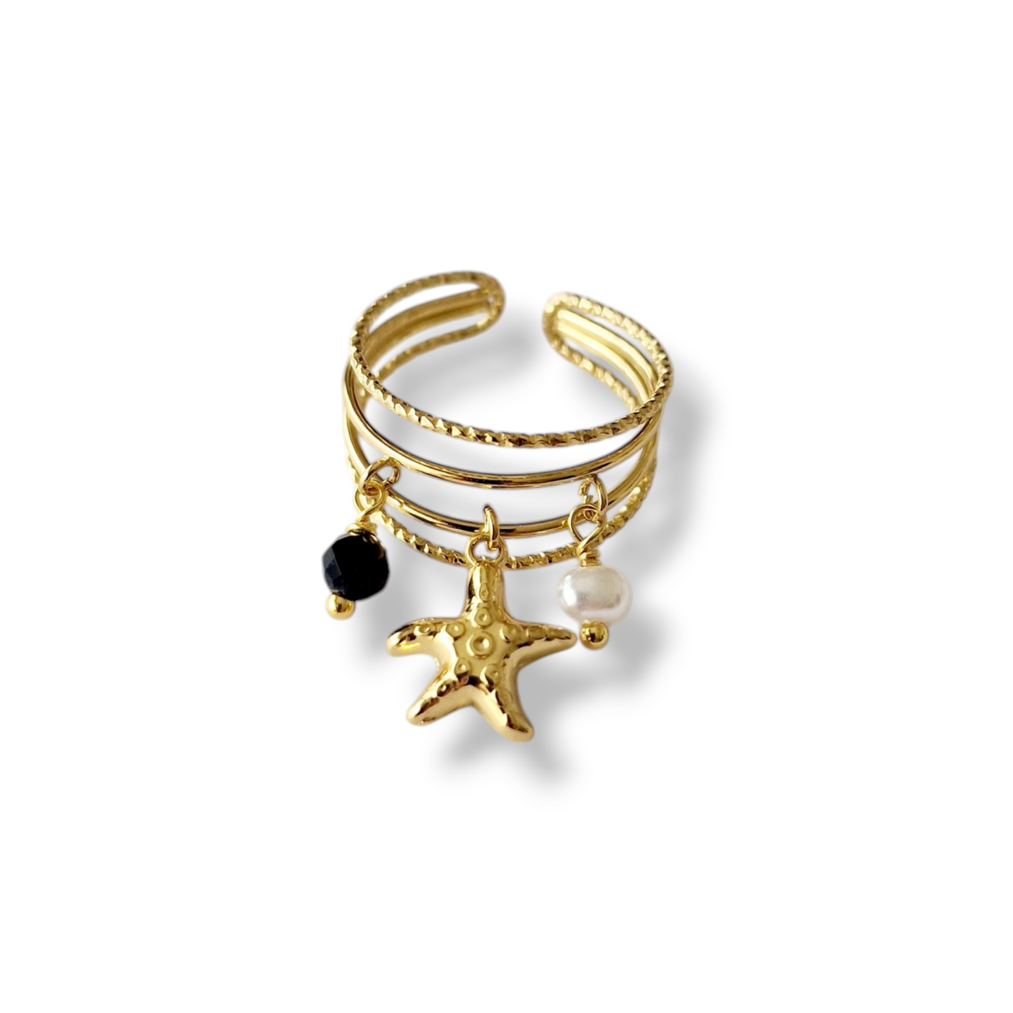 BAGUE HAWAI ACIER OR