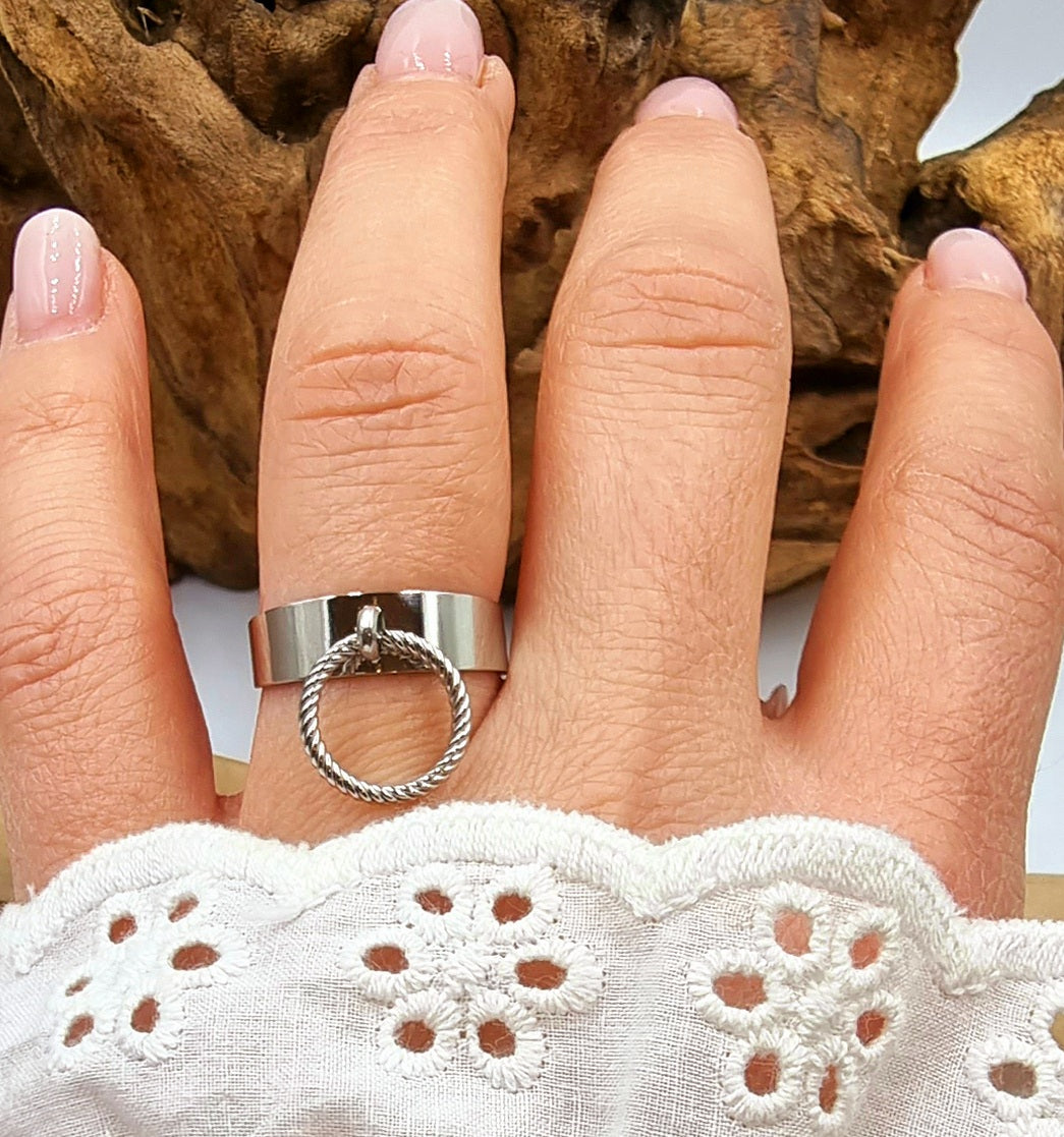 Bague Lea acier argent - Collection SR