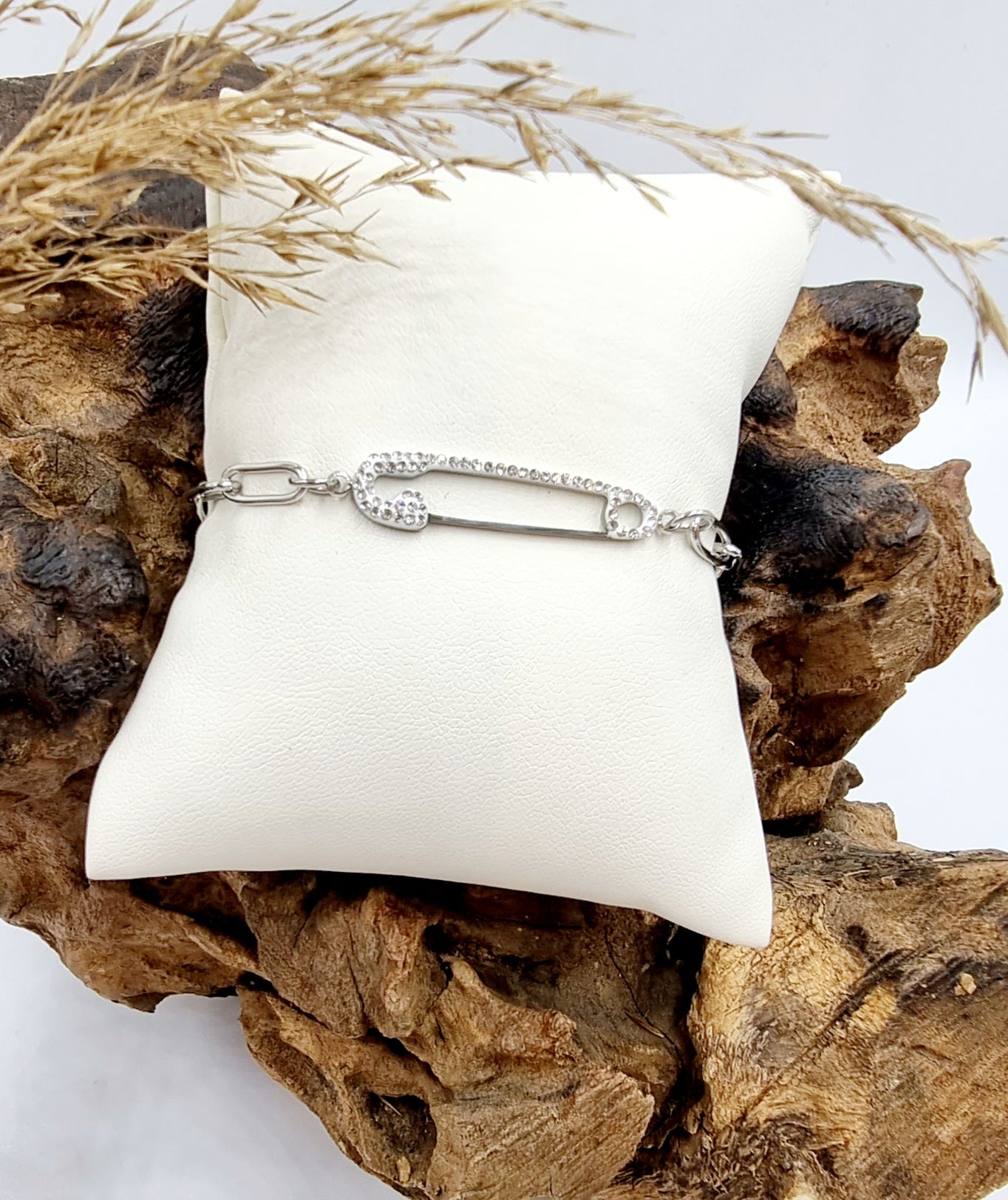 Bracelet épingle acier argent - Collection SR