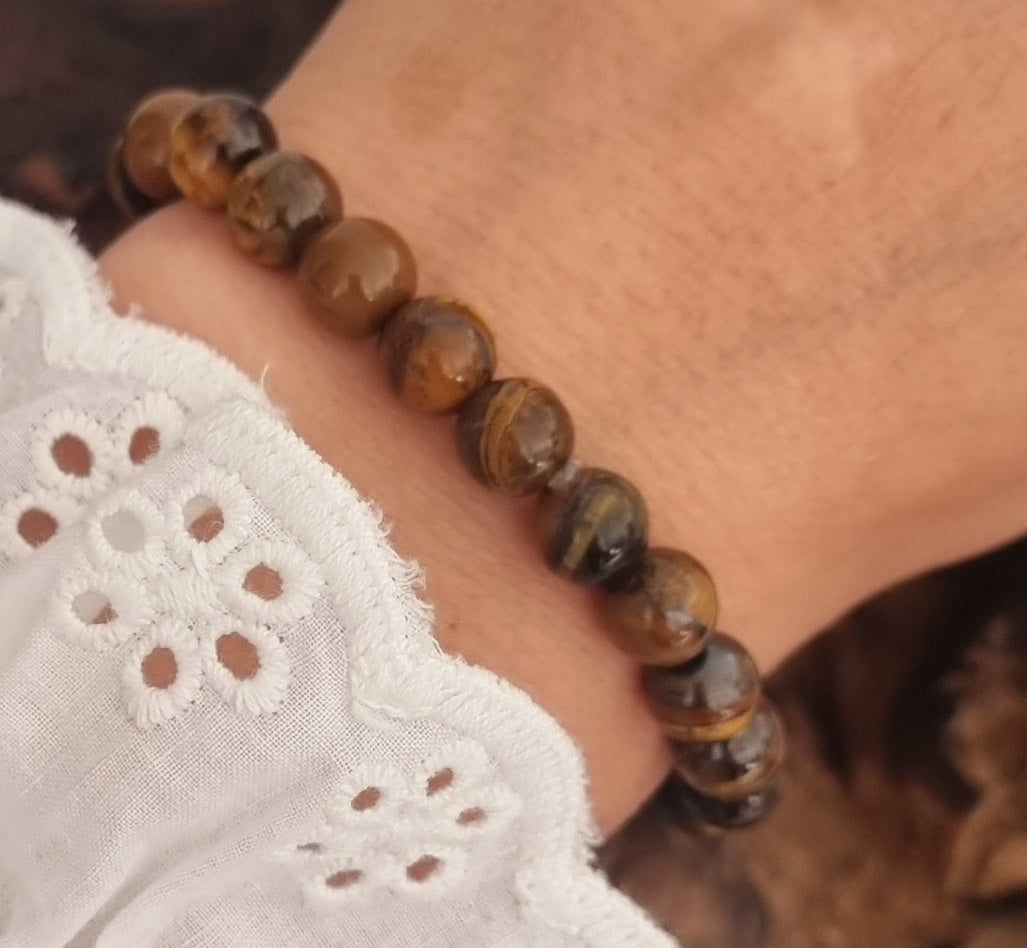 Bracelet pierres Oeil de tigre 8mm - Collection SR