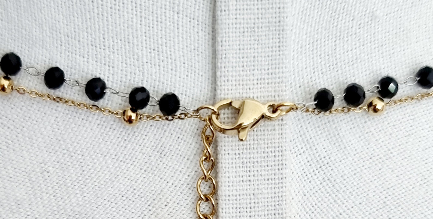 COLLIER 2 EN 1 GINA ACIER OR - Collection SR